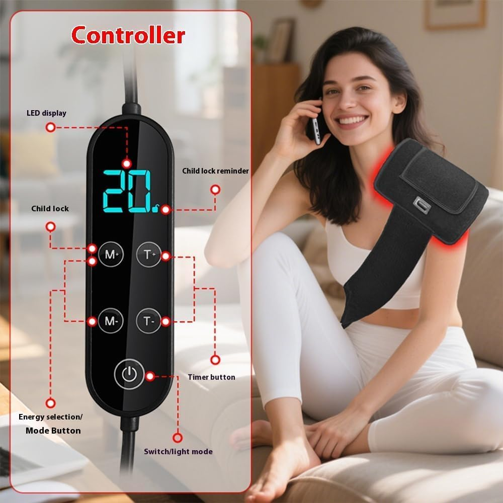 Red Light Belt with 120 Pcs 660Nm Red and 240 Pcs 850Nm Infrared Light LED Bead- Equipped with Timing Function - High Stability and Adaptability Straps for Home Office & Gym image number 2