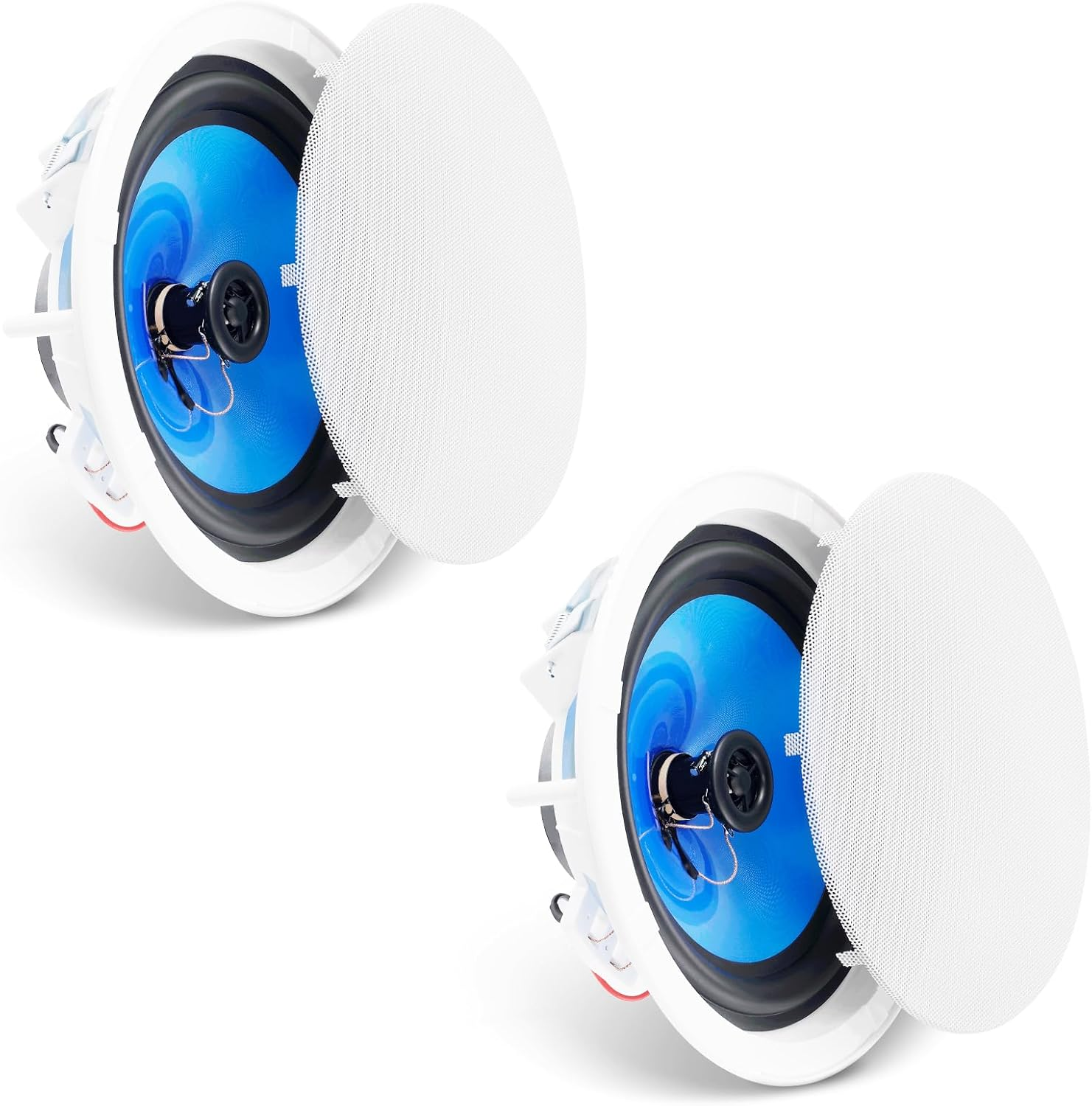 VEVOR 2 Pcs 8 Inch in Ceiling Speakers, 50-Watts, Flush Mount Ceiling & In-Wall Speakers System with 8&Omega;impedance 89Db Sensitivity, for Home Kitchen Living Room Bedroom or Covered Outdoor Porches image number 3