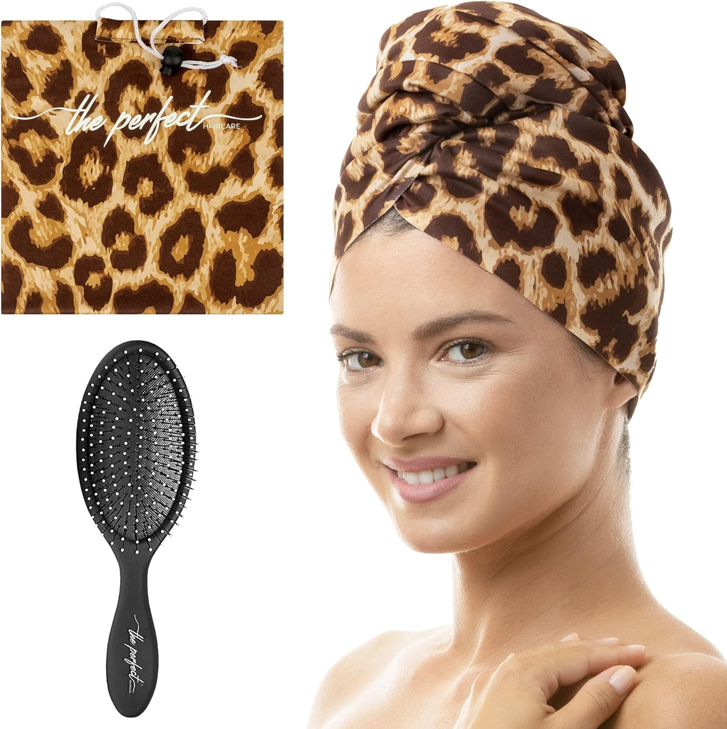 Microfibre Hair Towel Wrap for Women - Absorbent Quick Drying Turban for Wet, Curly, and Long Hair for Women, Girls, and Kids - anti Frizz - the PERFECT HAIRCARE - Aquamarine