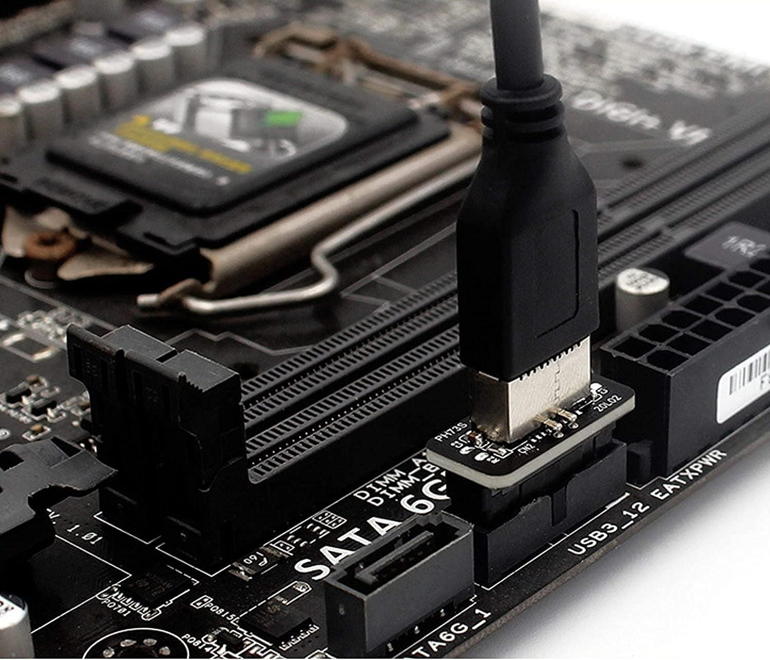 BEANPRECOY Vertical USB Front Panel Adapter - Internal USB 3.1 Type-E to USB 3.0 20 Pin Header for USB Type C Mount image number 4