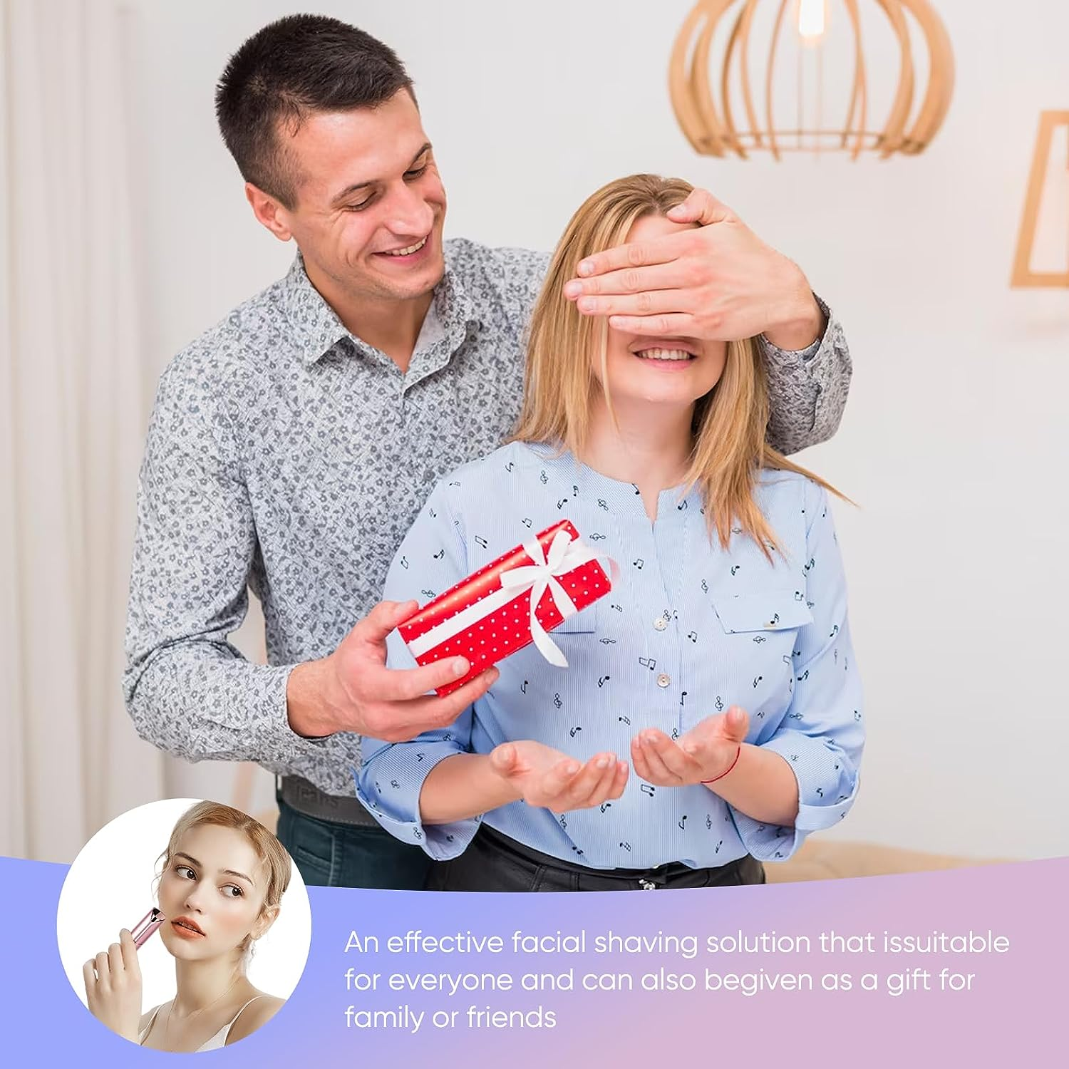 Xinvinx Facial Hair Removal for Women- as Seen on TV Painless Face Shaver -Painless Womens Facial Hair Remover with 2 Replacement Heads, Lipstick-Sized, USB Rechargeable（Rose Gold） image number 6