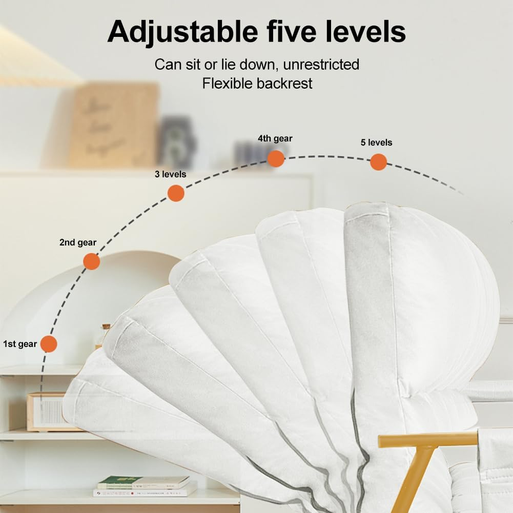 CHAOFLIGHT Double Rocking Chairs,Oversized Relax Chair 5 Speed Adjustable Recliner with Antifouling Upholstered and Armrests Reading Sofa for Living Room,Courtyard,Balcony (Beige Gold Legs)