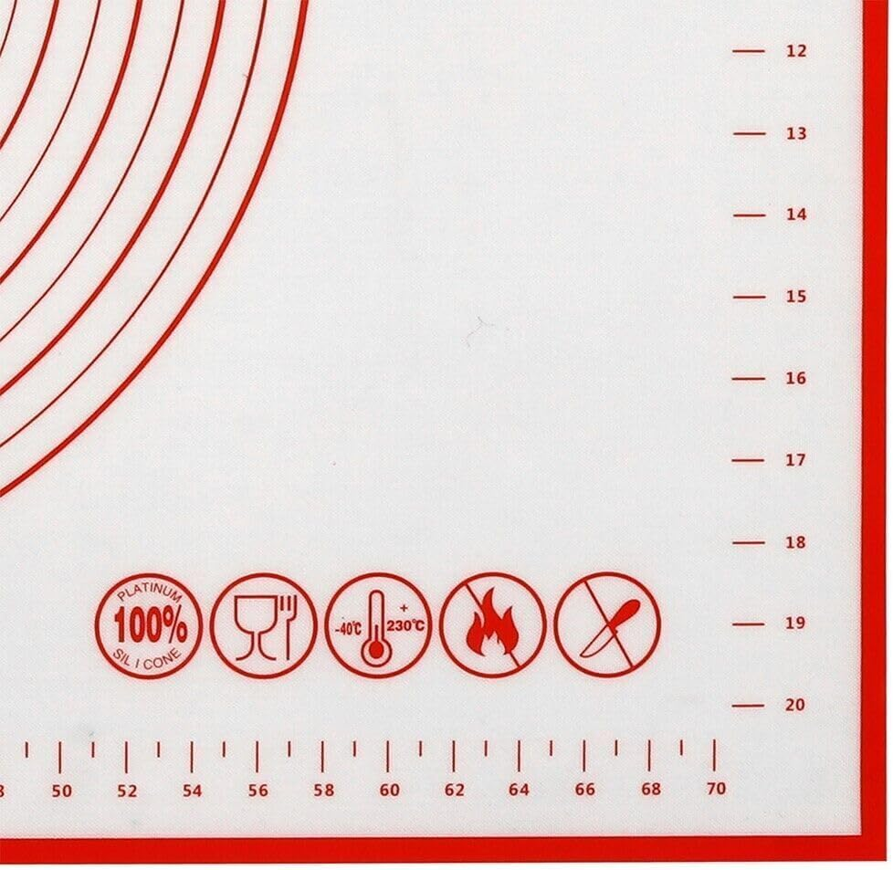 Non-Stick Silicone Baking Mat Rolling Cake Dough Scale Pastry Clay Fondant Sheet - Flexible Silicone Baking Mat with Measurements image number 2