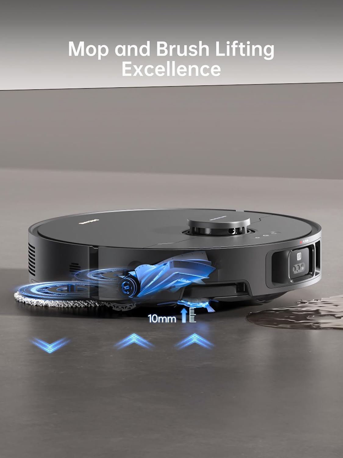 Dreame X40 Ultra Robotic Vacuum with Removable & Liftable Mop, 12,000Pa Suction, Sidebrush Extensive Cleaning, Hot Water Mop&Washboard Self Cleaning