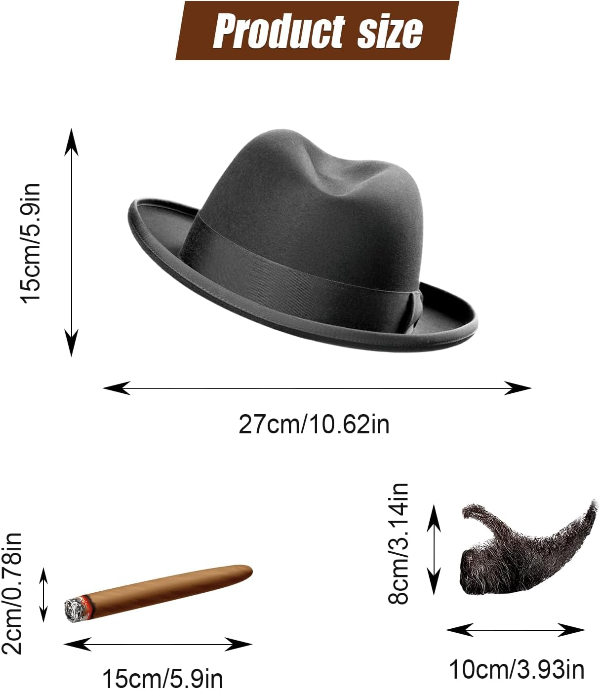Hat and Cigar Window Decal, Funny the Driving Crooner Decals for Fedora and Cigar Window Decal Funny Car Sticker for Car Truck Driver Women Men (Beard, Black) image number 4