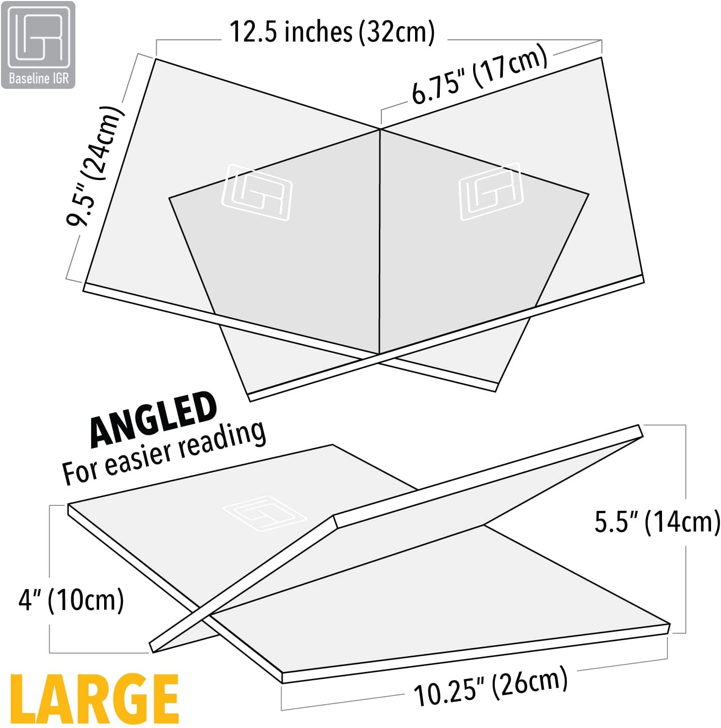 Acrylic Book Stand | Book Display Stand | Large | Angled | Book Holder | Bible Stand | Cookbook Stand | Recipe Holder | Sturdy | Modern Clear Acrylic | for Reading & Displaying Your Favorite Book - White image number 4