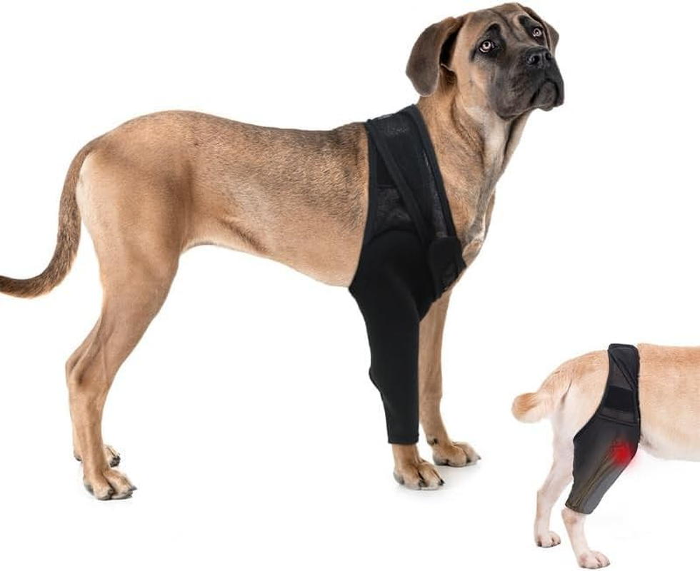 Dog Elbow Brace Protector Pads for Canine Elbow and Shoulder Front Leg Support for Dysplasia, Osteoarthritis, Pressure Sores, Shoulder Dislocation (Black, L)