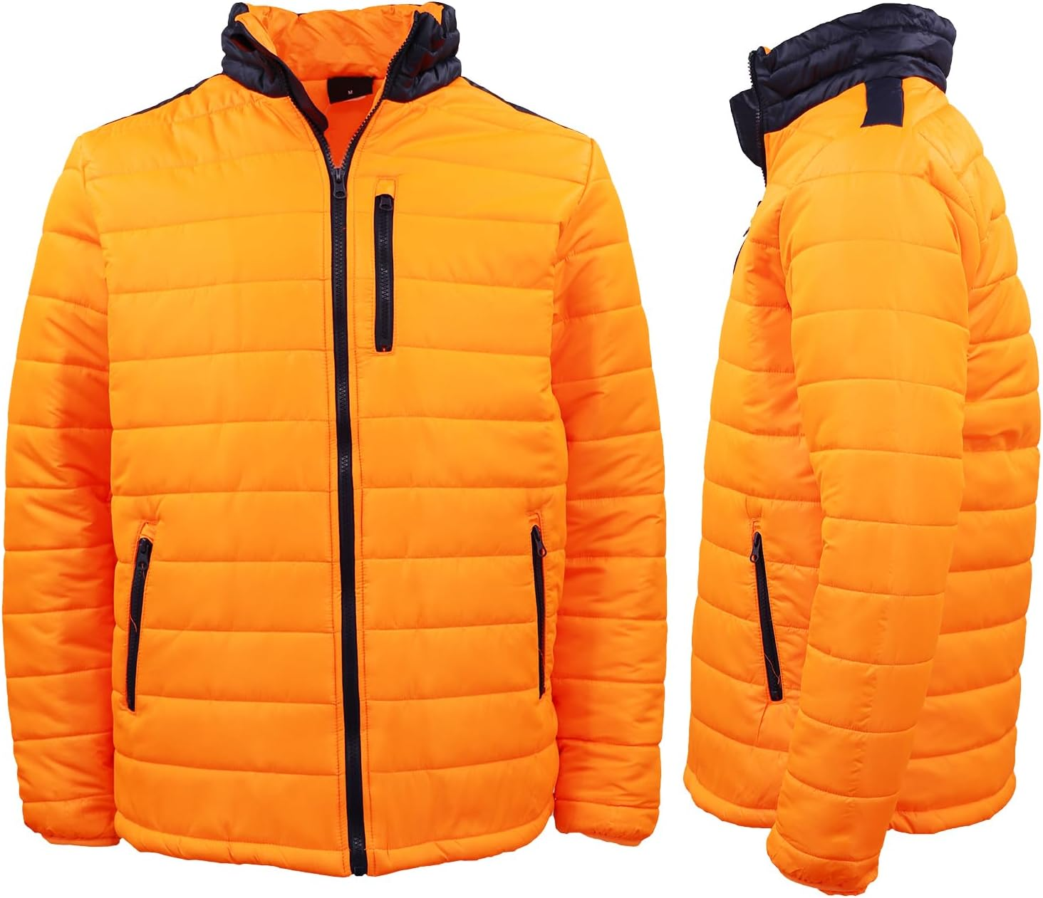 Zmart Australia HI VIS Puffer Safety Jumper Full Zip Padded Jacket Zip Pocket Workwear Sweater