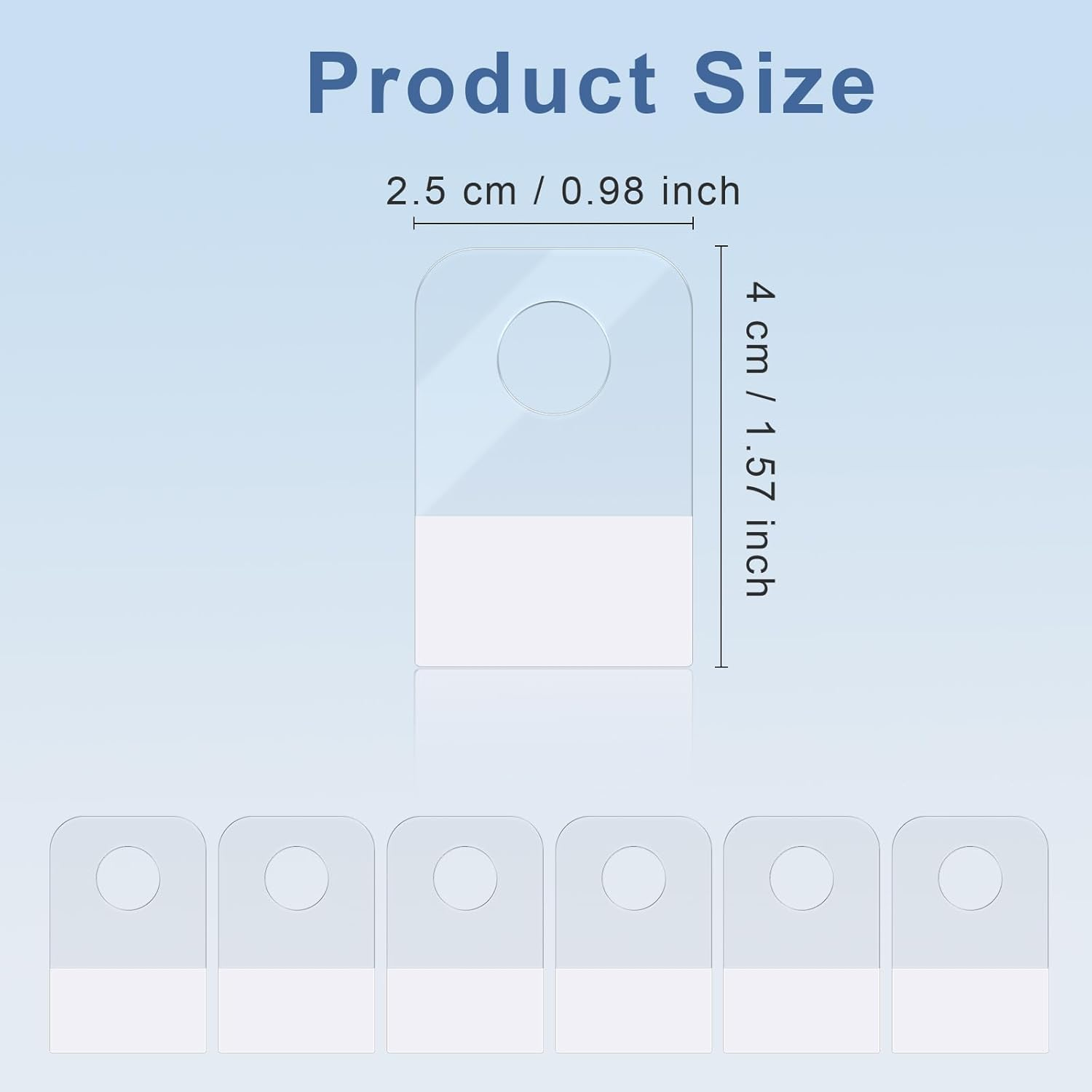 Yazikisa 200 Pcs round Hole Hang Tabs Tags Self Adhesive Hanging Tab Clear Plastic Sticky Tag Hooks Folding for Retail Sale Items Store Display Business 2.5 X 4Cm image number 6
