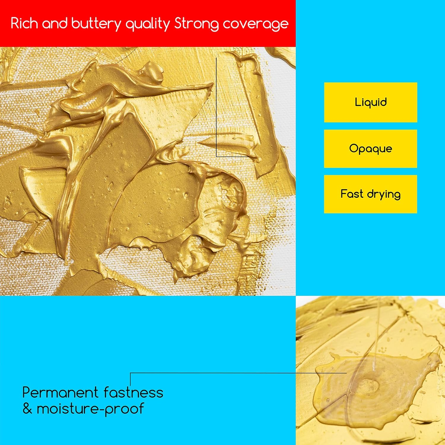 MEEDEN Metallic Gold Acrylic Paint: 1 L /33.8 Oz Liquid Paint with Pump Lid - Gold Art Paints for Canvas, Crafts, Studio, School, Wall & Poured Paintings