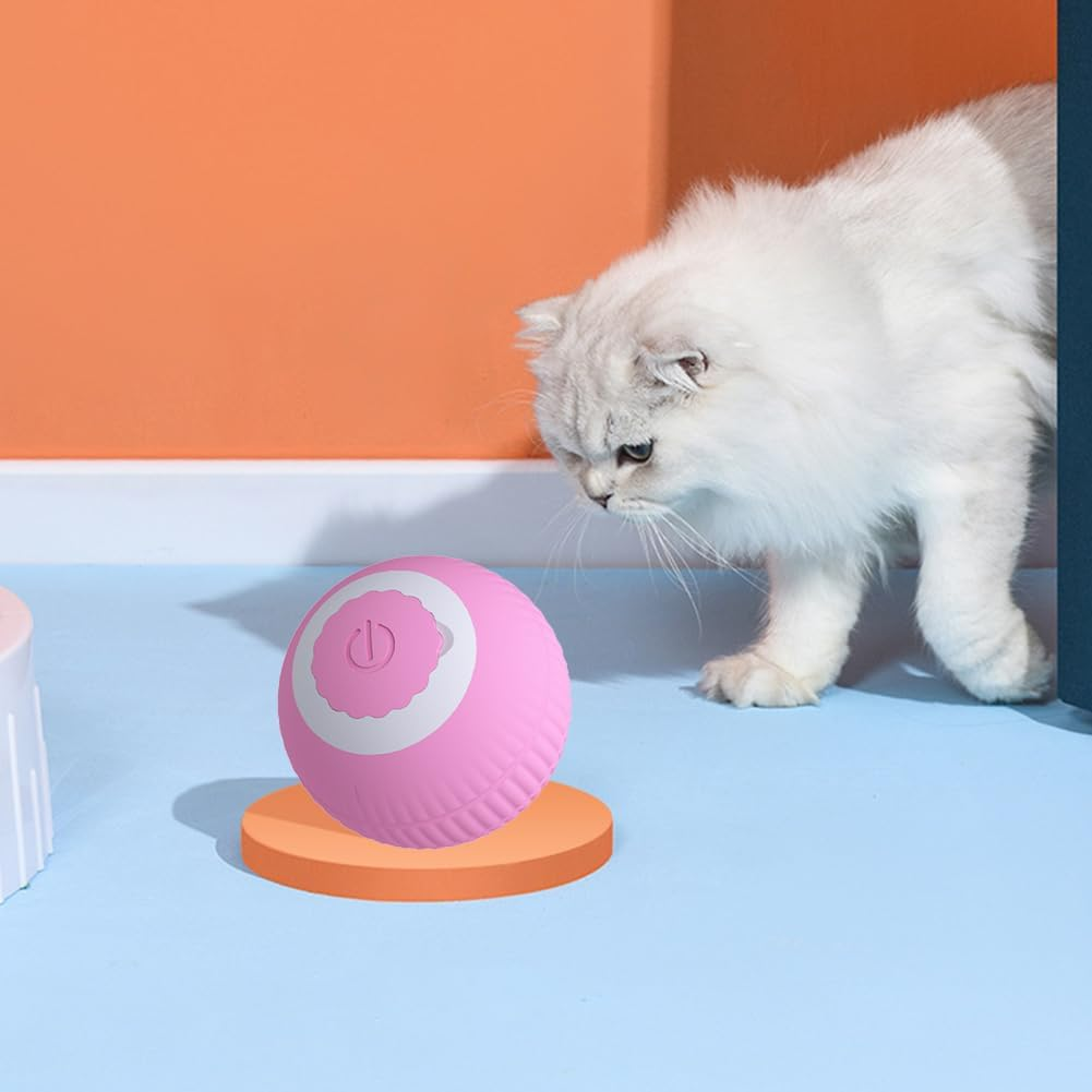 Automatic Ball Toys USB Rechargeable Smart Interactive Cat Toy ABS Intelligent Rolling Toy Ball for Indoor Playing image number 1