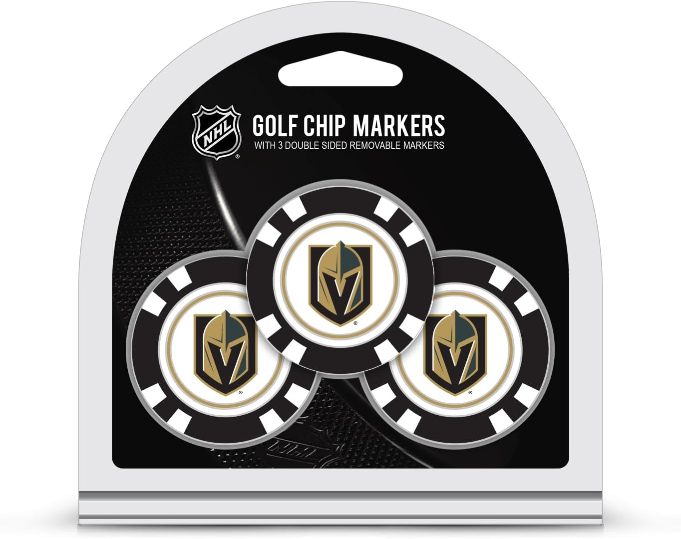 Team Golf NHL Golf Chip Ball Markers (3 Count), Poker Chip Size with Pop Out Smaller Double-Sided Enamel Markers