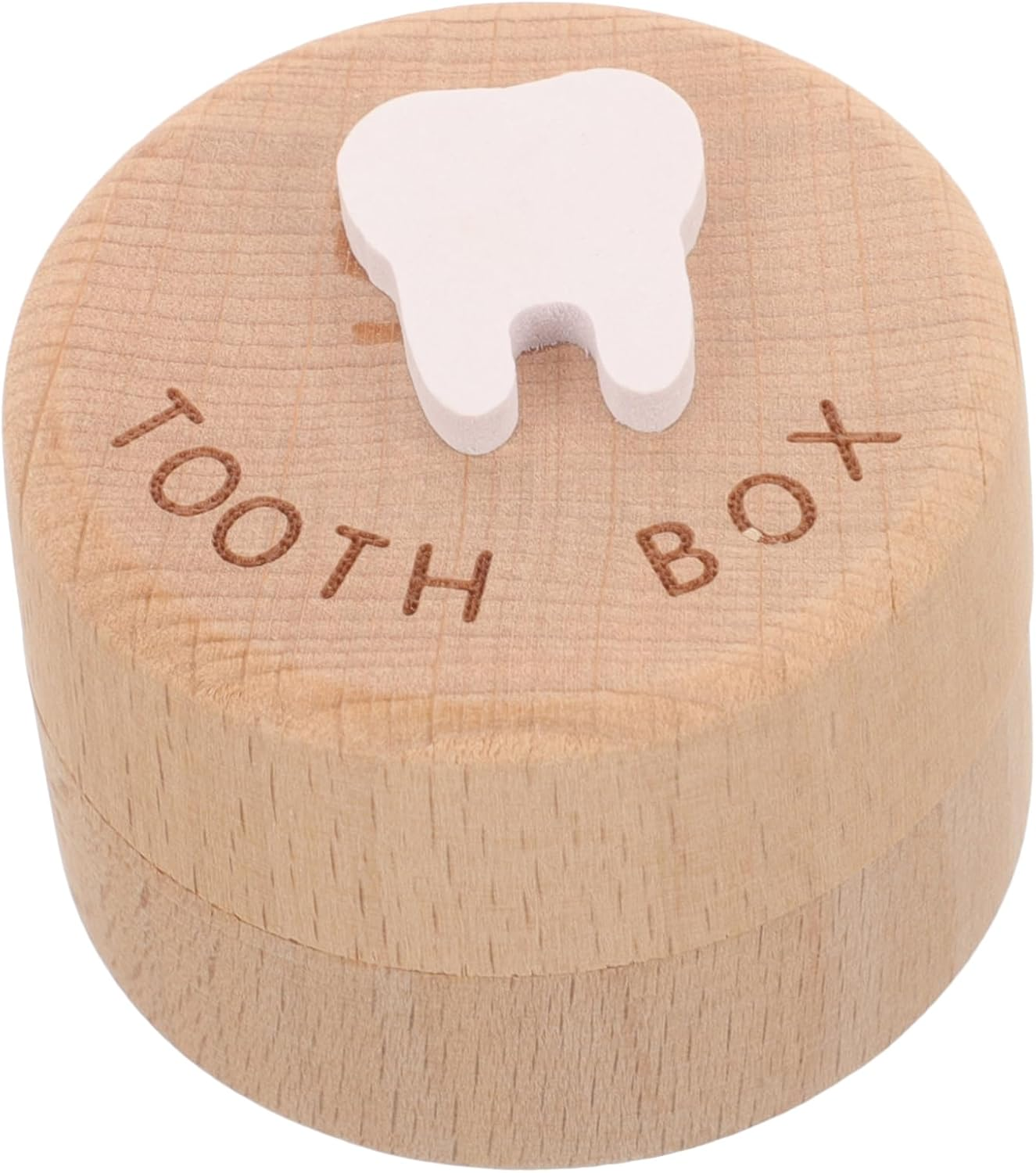 Baby Tooth Box and Fetal Hair Holder Wooden Keepsake Organizer Lid for Children Teeth and Hair Storage Newborn Memorabilia Storage Box image number 5