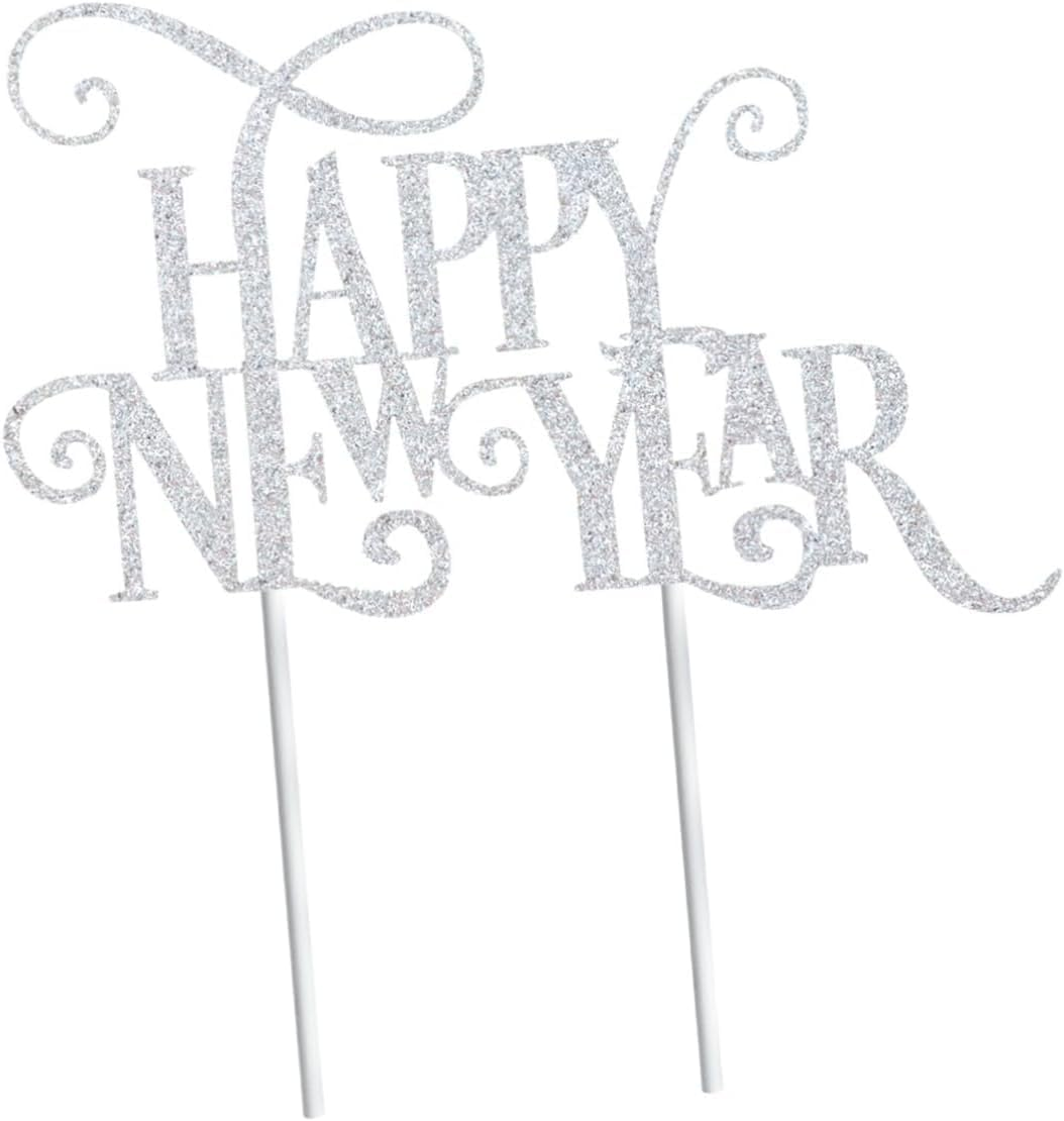 10Pcs Glitter Cupcake Toppers Fruit Pick Cake Dessert Toppers New Year Party Cake Topper Wedding Decoration Christmas Decor Happy New Year Cake Toppper Paper Cup Cake Supplies Baby image number 5