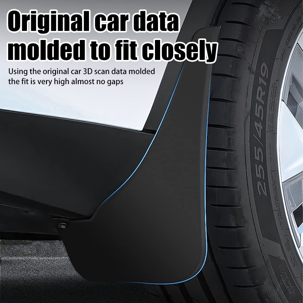 Geli 4 Pieces Mud Flaps Splash Guards,Upgraded Version Front and Rear Mud Flaps Compatible with 2021 2022 Tesla Model Y Accessories image number 1