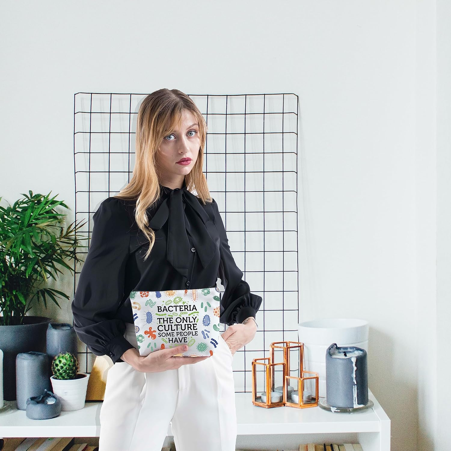 Biology Teacher Gift Microbiogist Survival Kit Med School Gift Germaphobe Gift Biology Science Makeup Bag Graduation Gift, White, Bacteria Uk image number 3