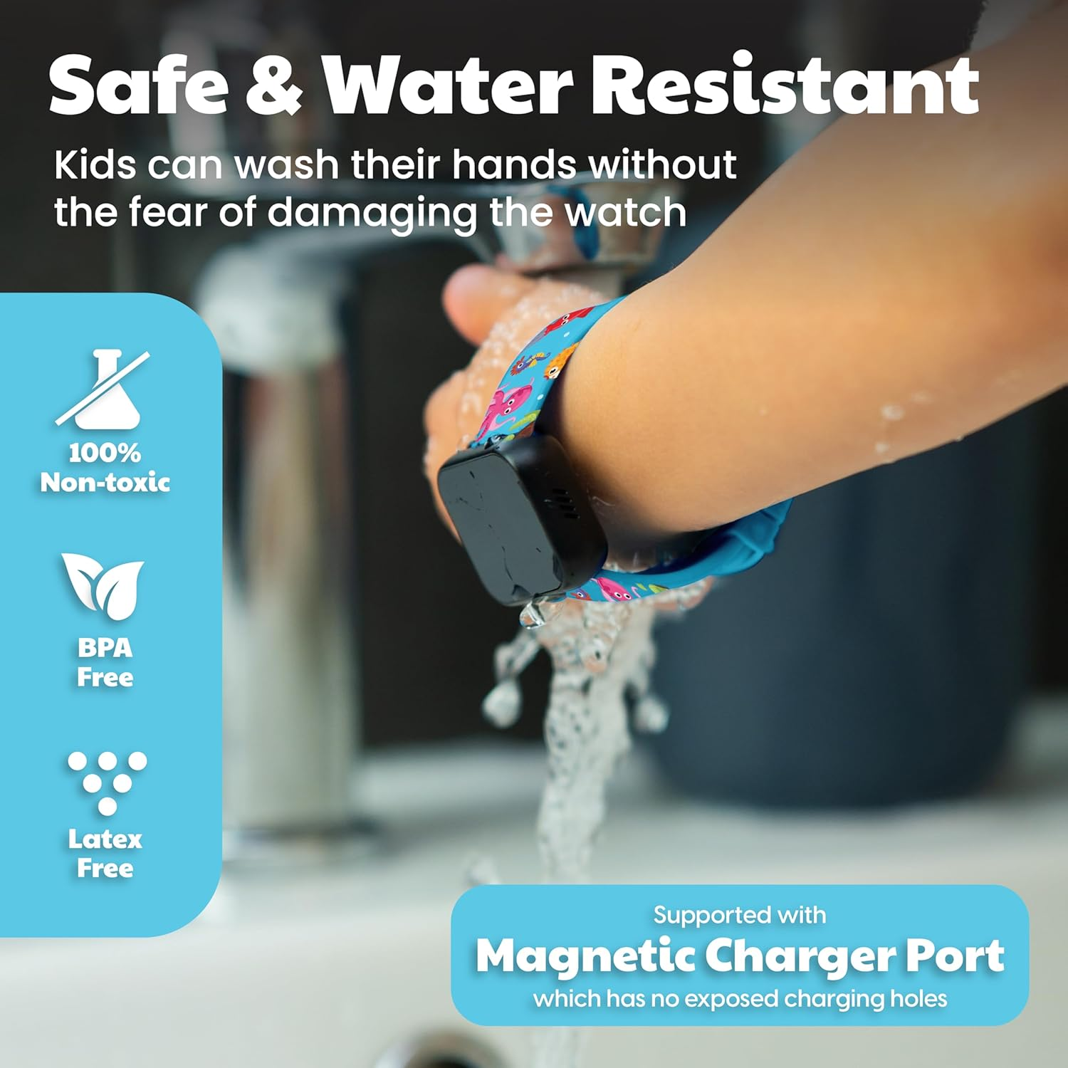 Potty Training Watch for Kids V2 &ndash; a Water Resistant Toilet Reminder Device for Boys & Girls to Train Your Toddler with Fun/Musical & Vibration Interval Reminder with Potty Training Ebook (Ocean) image number 2