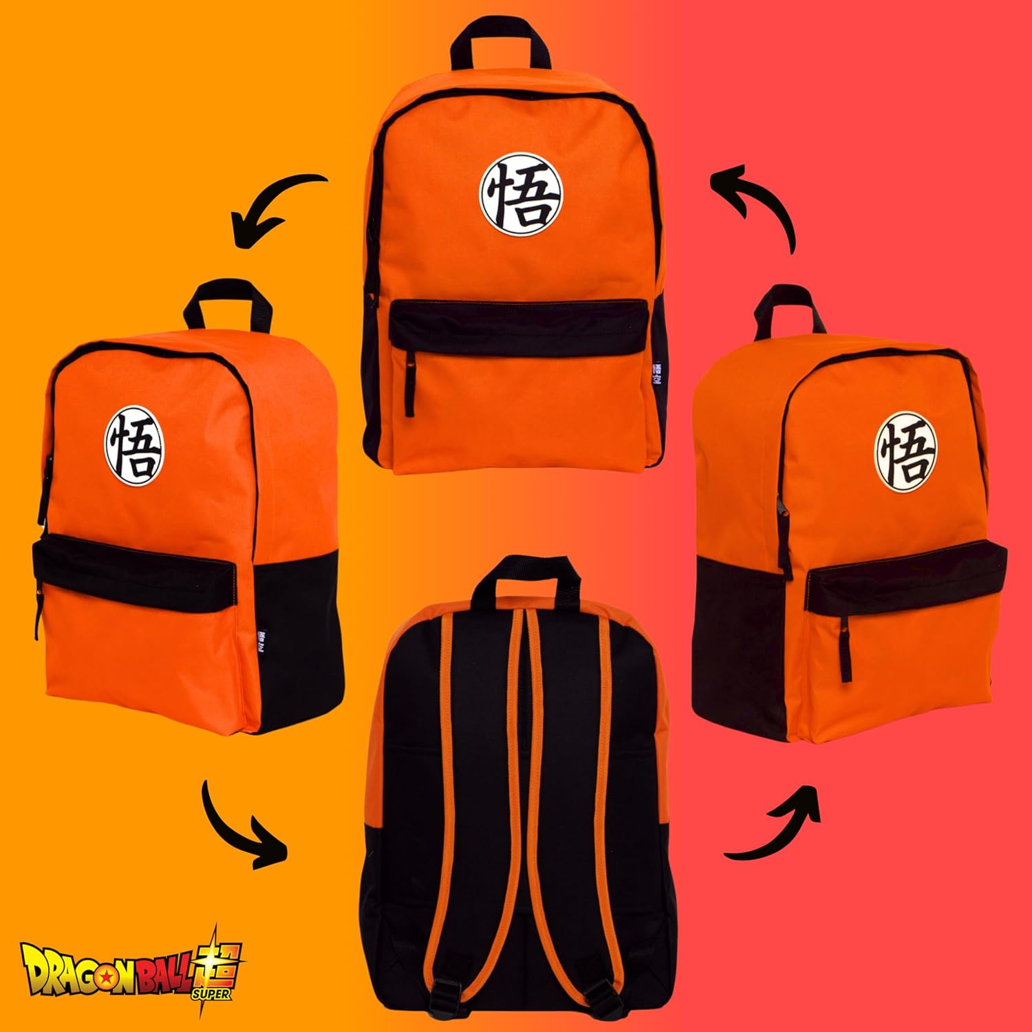 Dragon Ball Z Backpack for Boys, School Backpack in Classic Design, Youth Backpack, Travel Backpack, Gift for Children and Teenagers, Orange, 41 X 31 X 15 CM image number 5