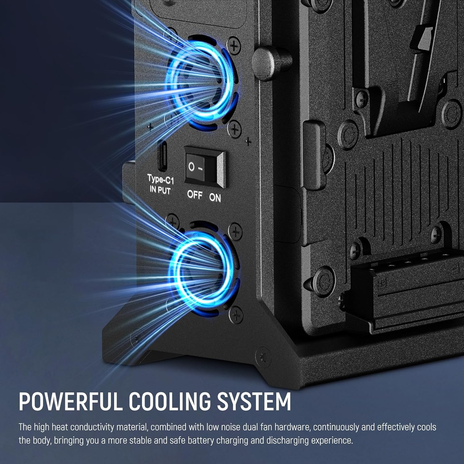 NEEWER V Mount Battery Charger Dual Channel with 100W PD USB C Fast Charging， DC 48V/DC24V/100W PD/D TAP Outputs， Multifunctional Metal Charger Compatible with Smallrig NEEWER PS099E VB99， BP-2CH Pro image number 6