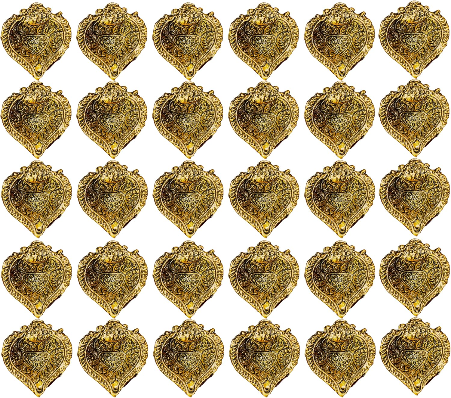 Wonder Care Metal Gold Oil Lamps for Diwali Decorations for Home Diya | Decor for Diwali with Diya Set | Diwali for Pooja ,Return Gift for Friends, Family Indian Diya Lamp Diwali Diya 30 Piece Set image number 1