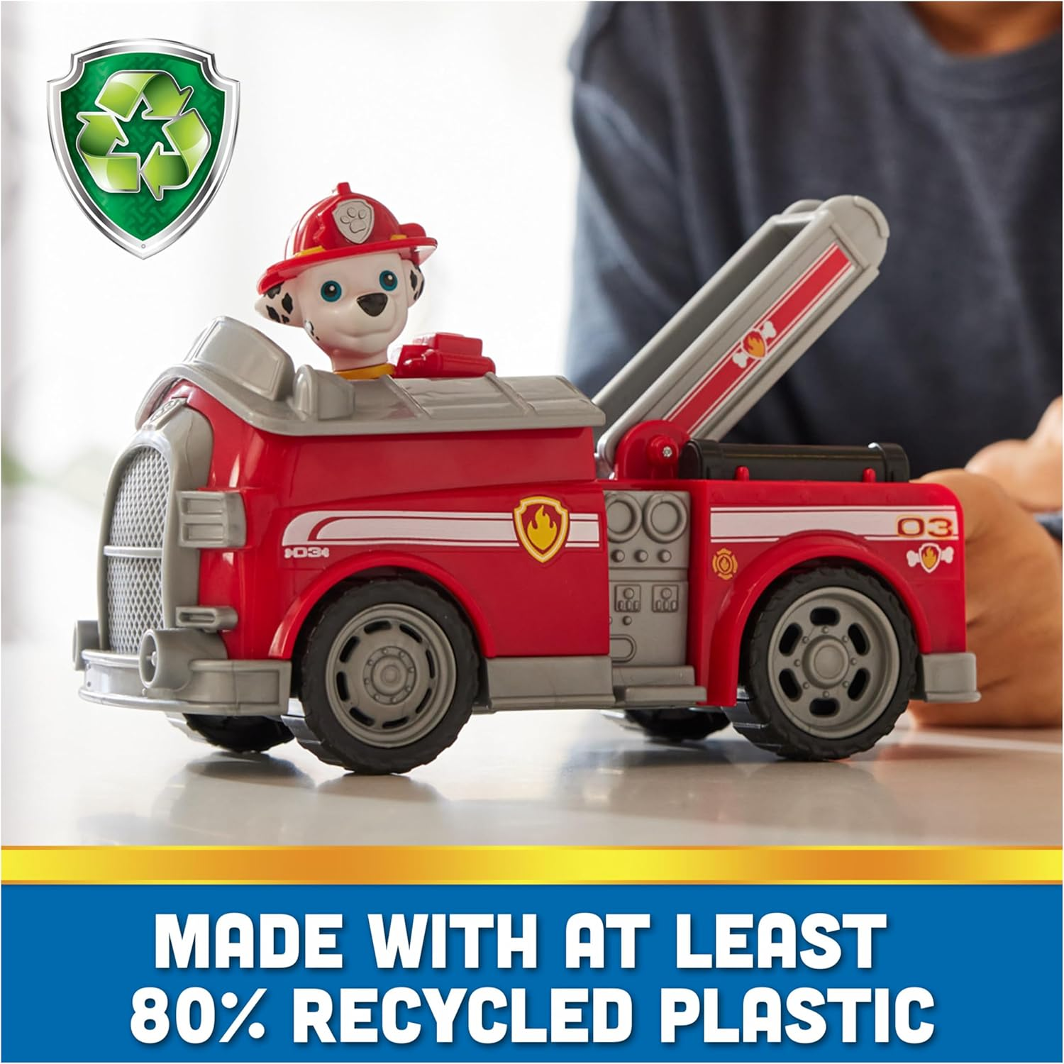 PAW Patrol, Marshall&rsquo;S Firetruck, Toy Truck with Collectible Action Figure, Sustainably Minded Kids Toys for Boys & Girls Ages 3 and Up