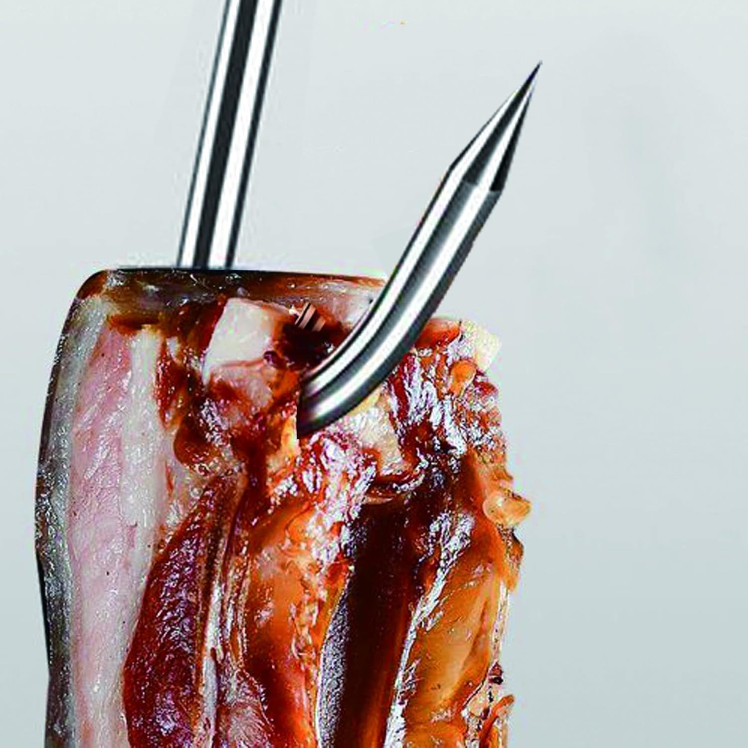 WADY Meat Hooks, 12Pcs Premium Stainless Steel Butcher Hook Smoking Hooks,Meat Processing for for Hot and Cold Smoking,Chicken Hunting Smoking Ribs,Hanging,Drying,Bbq,Grilling (5.1Inch/13Cm) image number 4