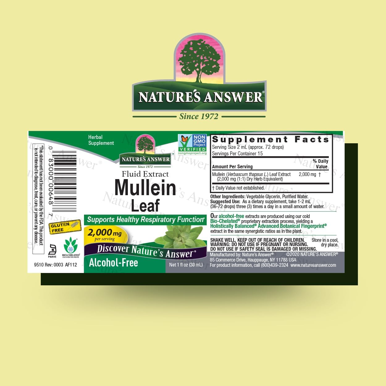 Nature'S Answer Natures' Answer Alcohol-Free Mullein Leaf, 1-Fluid Ounce