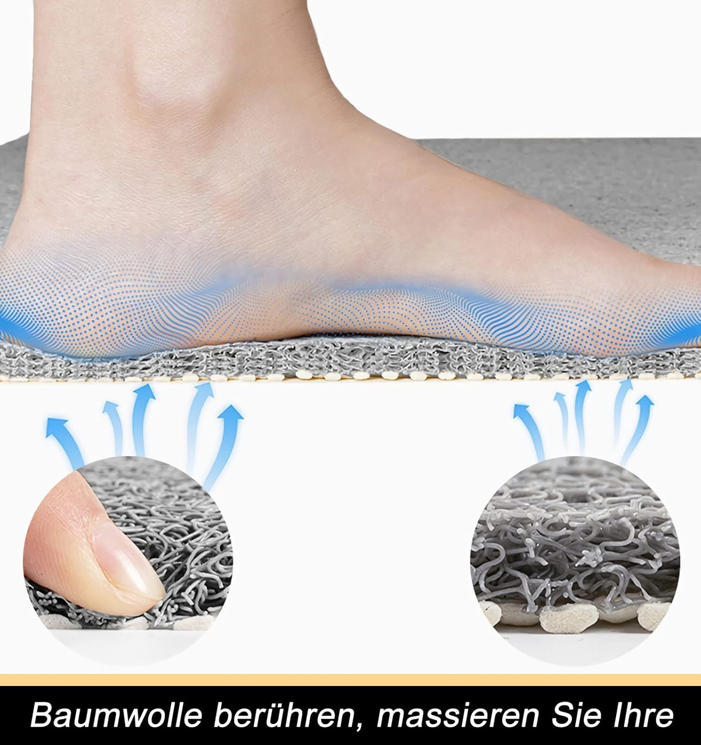 Non-Slip Shower Mat Bathtub Mat with Drain Soft on Feet PVC Loofah Shower for Bathroom Wet Area Quick Drying Comfort Shower Rugs (24&rdquo;&times;16&rdquo;) image number 2