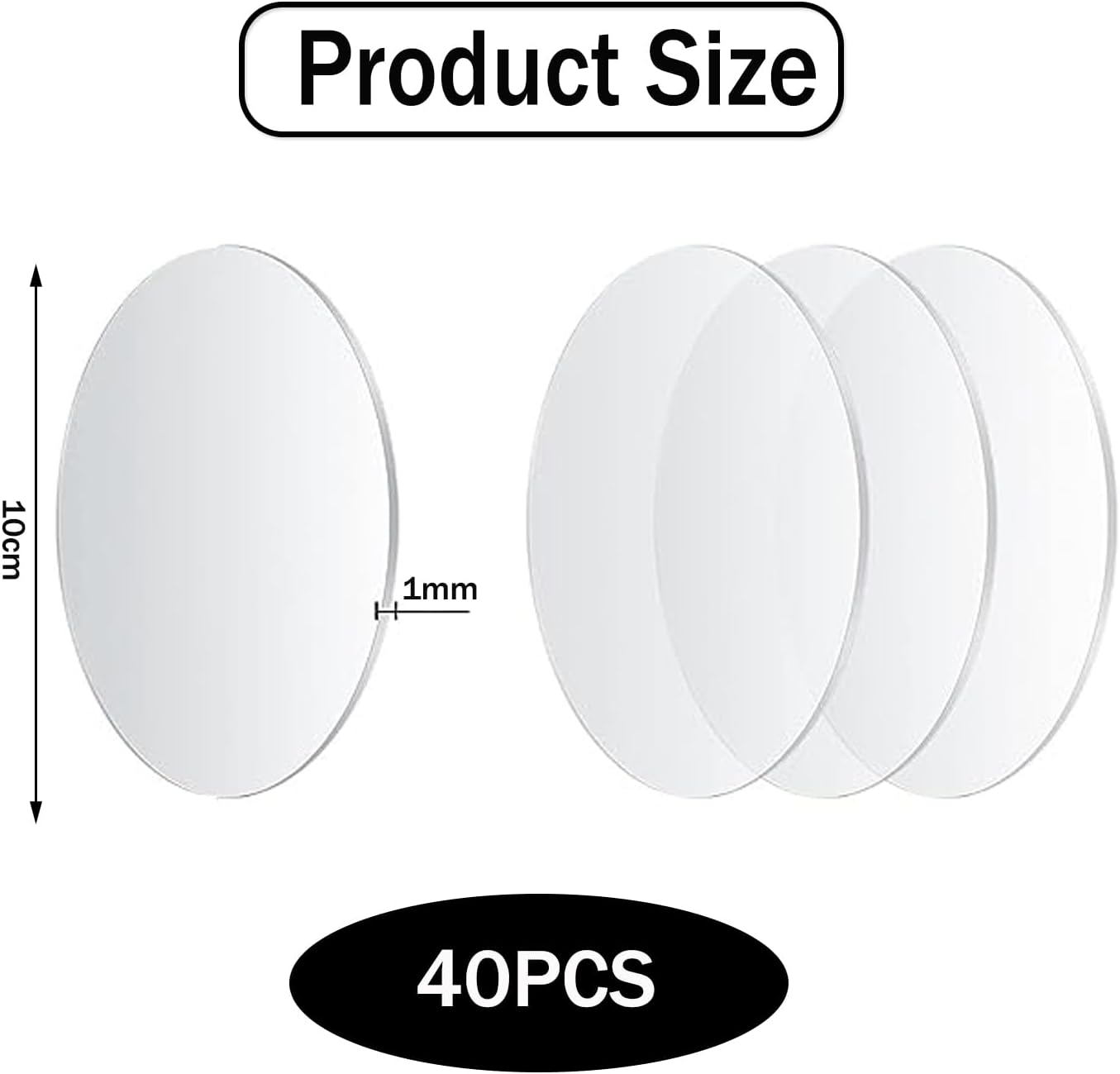 Yqkangzhu 40Pcs 10Cm/4In round Acrylic Sheet, Clear Transparent Disc, Acrylic Blanks for DIY Projects, Crafts, Signage image number 1