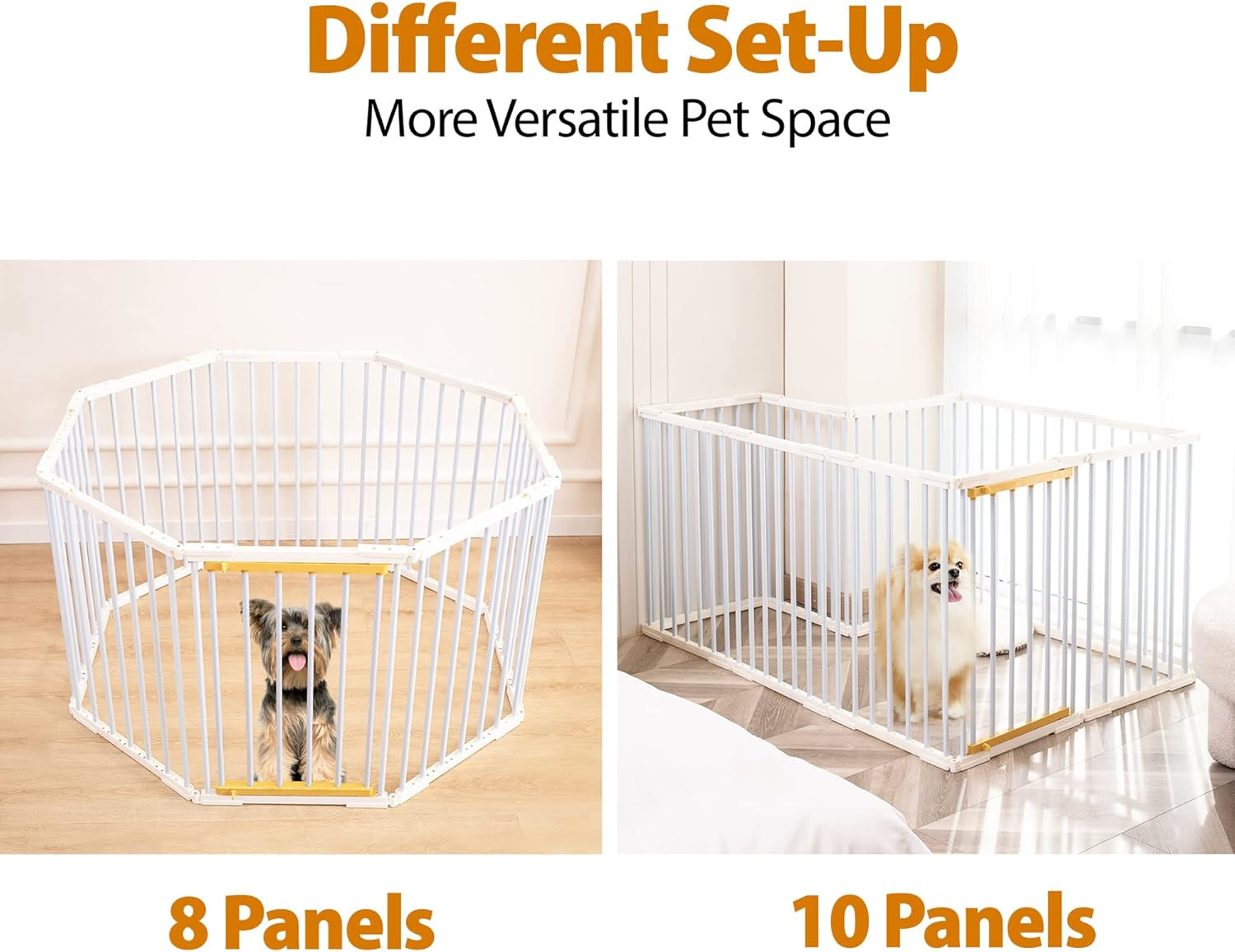 Topet Portable Pet Dog Playpen Enclosure Cage Puppy Exercise Cage Play Pen Fence 8/10/12/14/16 Panels - New Improved Design (14 Panel) image number 3