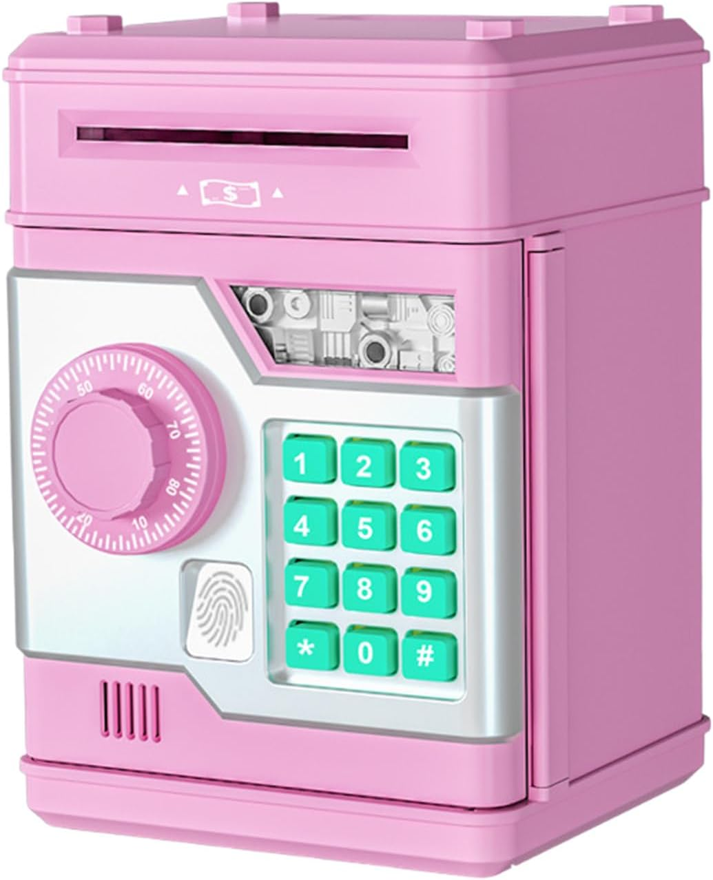 Electronic Piggy Bank for Kids, ATM Money Bank with Password Lock & Auto Cash Roll, Educational Mini ATM Saving Box, for Boys Girls Ages 5-12 Gifts (Blue) - Black image number 3