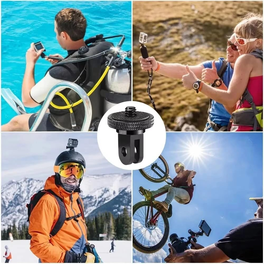 Yimaneili Camera Mount Adapter for Gopro,Cnc Aluminum Alloy 1/4-20 Conversion Adapter, 1-Piece Set Suitable for Gopro 12/11/10/MAX Insta360 X4/X3/X2/RS/R Sports Camera Tripod Installation Accessories image number 2