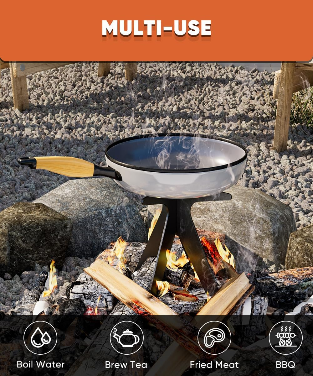 Mocomax Vertical Fire Pit Grate, Metal Portable Fire Place Log Grate, 12 Inch Firepit Top Section for Indoor, Outdoor Use, Low Smoke, High Heat image number 4