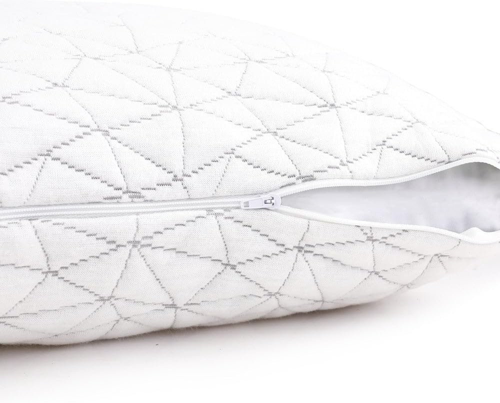 Giselle Bedding Set of 2 Single Memory Foam Pillow Gel Pillows for Sleeping Bed Hotel Cushion, Adjustable Shredded with Removable Washable Cover Back Side and Stomach Sleepers image number 6