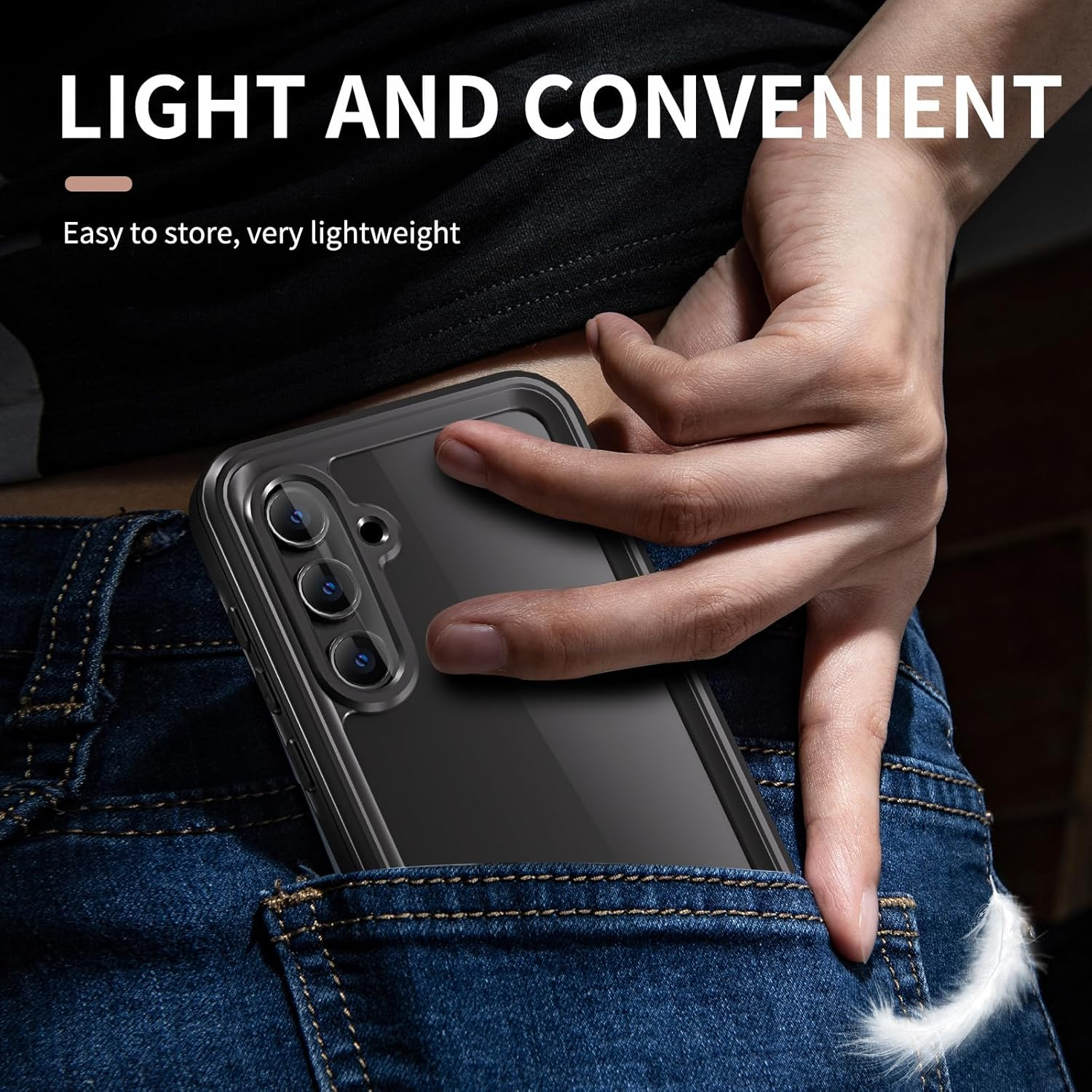 MKERED Samsung A55 5G Case,Samsung Galaxy A55 5G Case IP68 Waterproof Dustproof Case and Screen Protector Full Body Sealed Underwater Protective Front and Back Cover for Samsung A55, A55-B - A55-Black image number 6