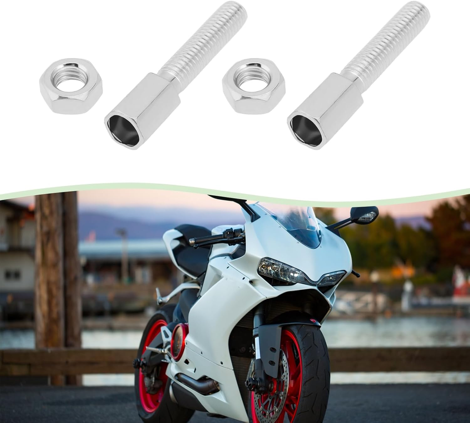 Be in Your Mind 10Pcs Throttle Cable Adjustment Screw M6X37.5 Mm Clutch Cable Repair Set Motorbike Drive Cables Brake Cable A3 Steel Screw with Nuts Compatible with Hercules Kreider Motorbike image number 5