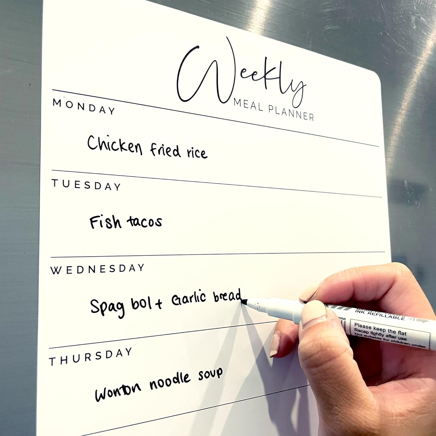 Magnetic Weekly Meal Planner for Fridge & Whiteboard Marker - A4 Planner by Cocreative Design image number 3