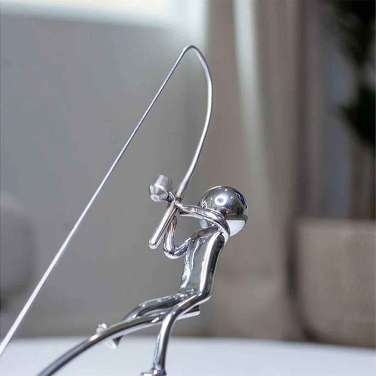 Swinging Fisherman Sculpture,Metal Swinging Sticks Fishing Balancing Statue,Moving Fishing Desktop Decoration for Art Collectors Fisherman Decor