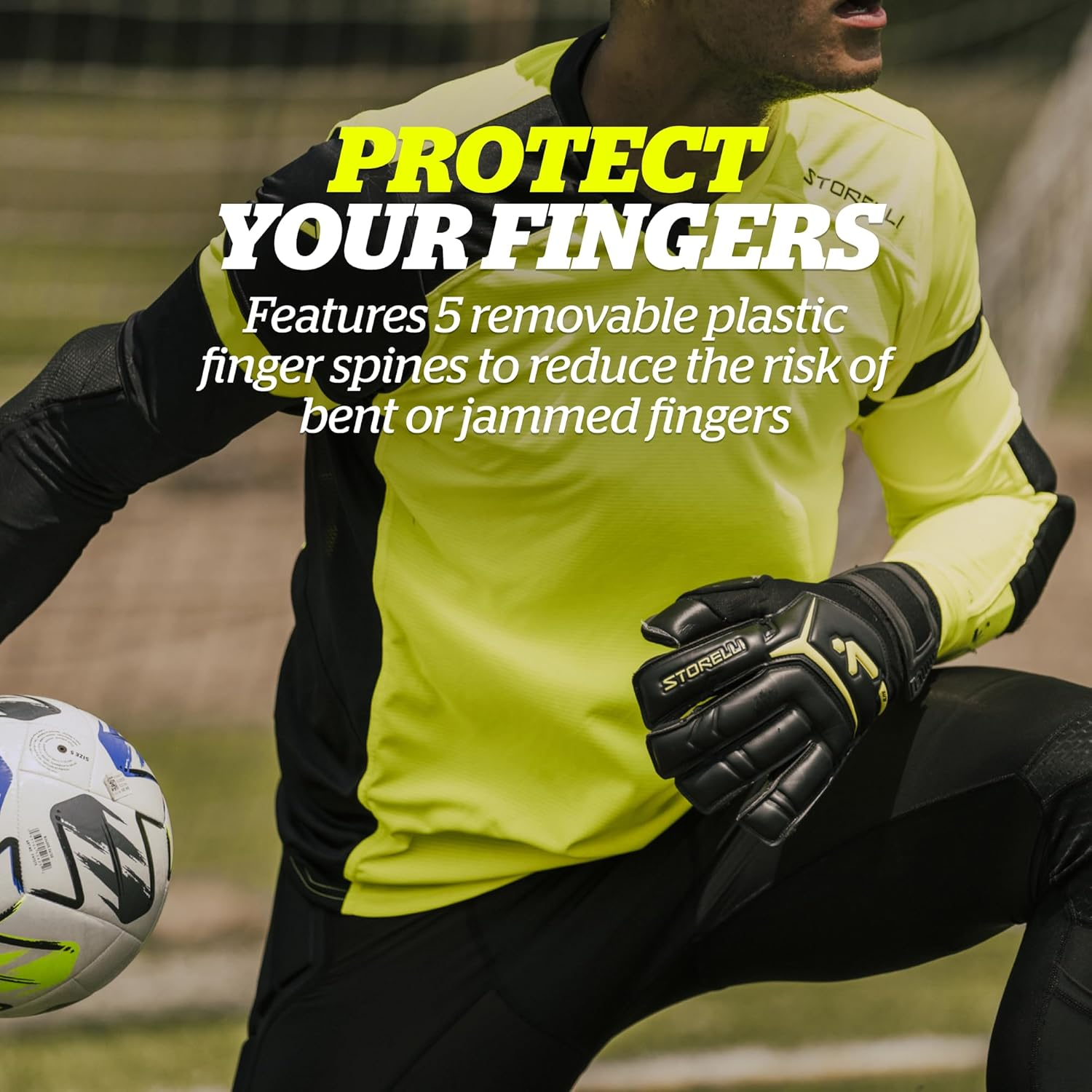Storelli Gladiator Elite Goalkeeper Gloves | High-Performance Soccer Goalie Gloves | Premium Finger and Hand Protection image number 5