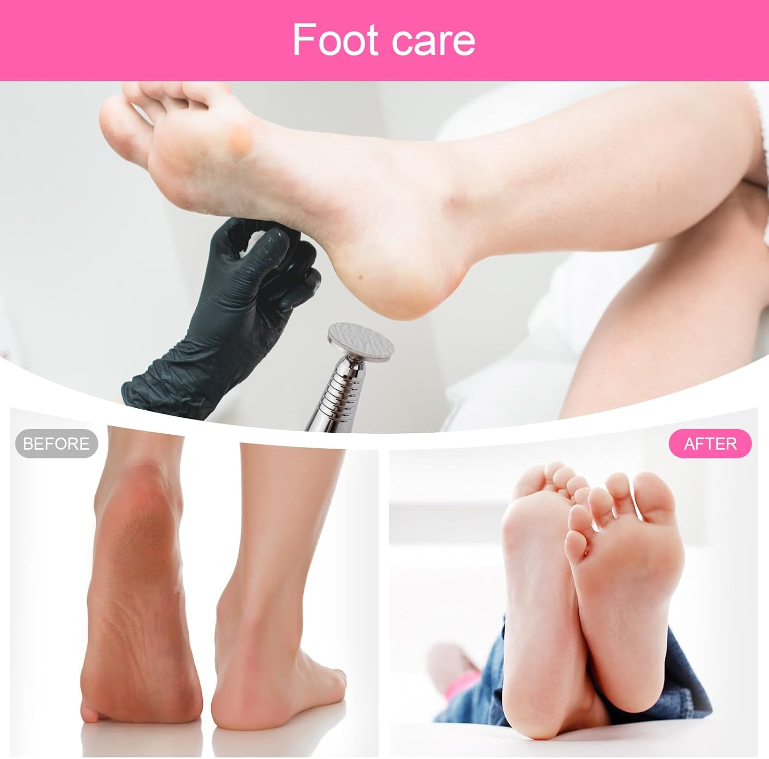 Rolybag Sanding Paper Discs and Metal Nail Drill Bit 25Mm Pedicure Disc Replacement Sanding Discs Bits for Nail Drill Foot Files Electric Remover Dead Skin Callus (#80#150#240 Grit) image number 3