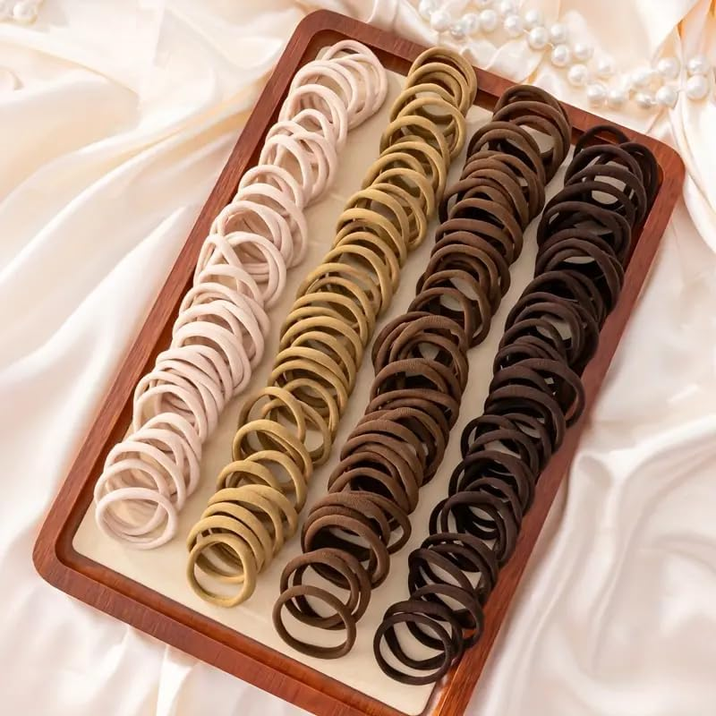 Lavema 100 Pieces Women Girls Seamless Thick Hair Bands Multicolor Elastic Hair Ties image number 2