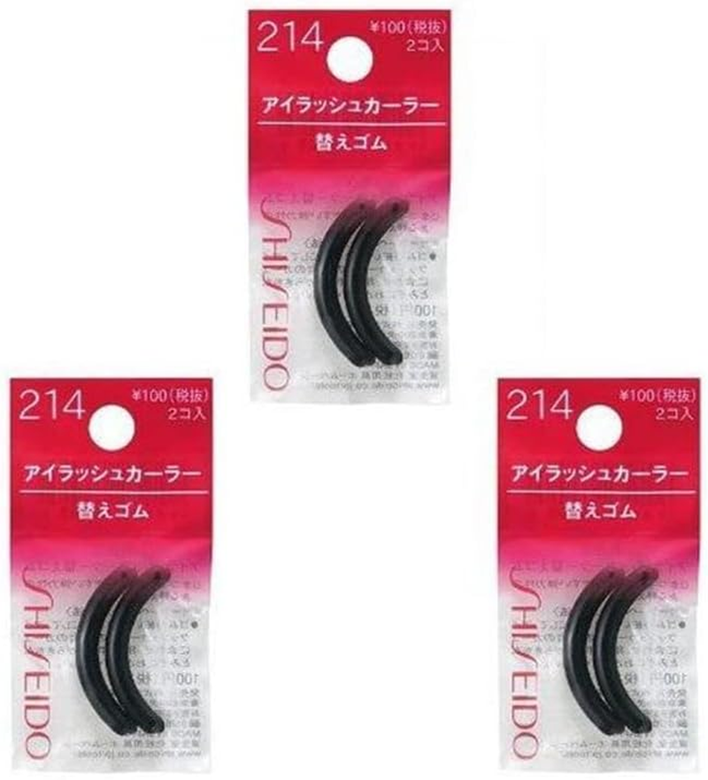 Shiseido Eyelash Curler Sort Rubber, Regular Size Refills (214), 3 Pack - Total 6 Pieces (Made in Japan) image number 1