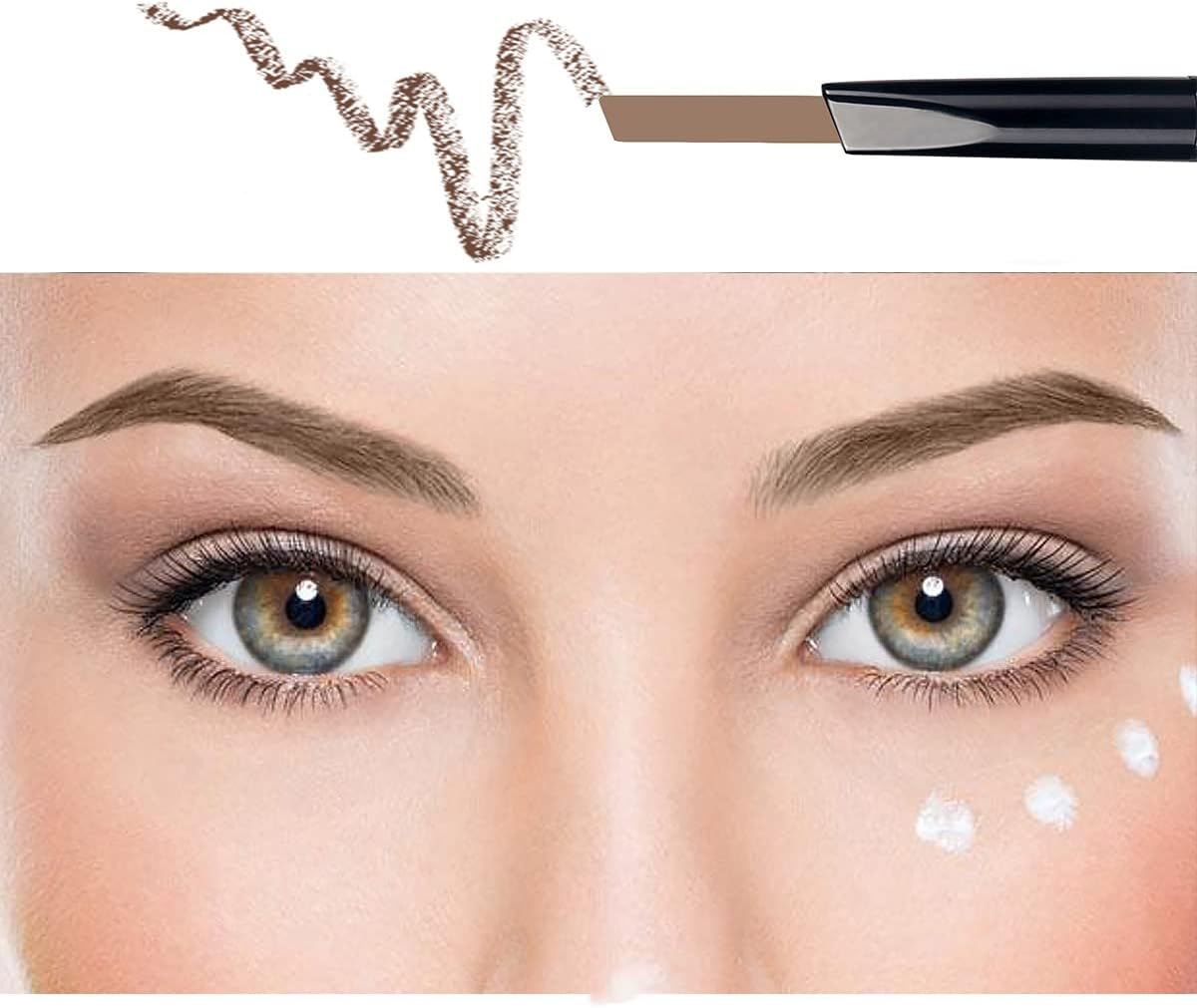 Eyebrow Pencil Black Waterproof Smooth Natural Cruelty Free (Black #1)