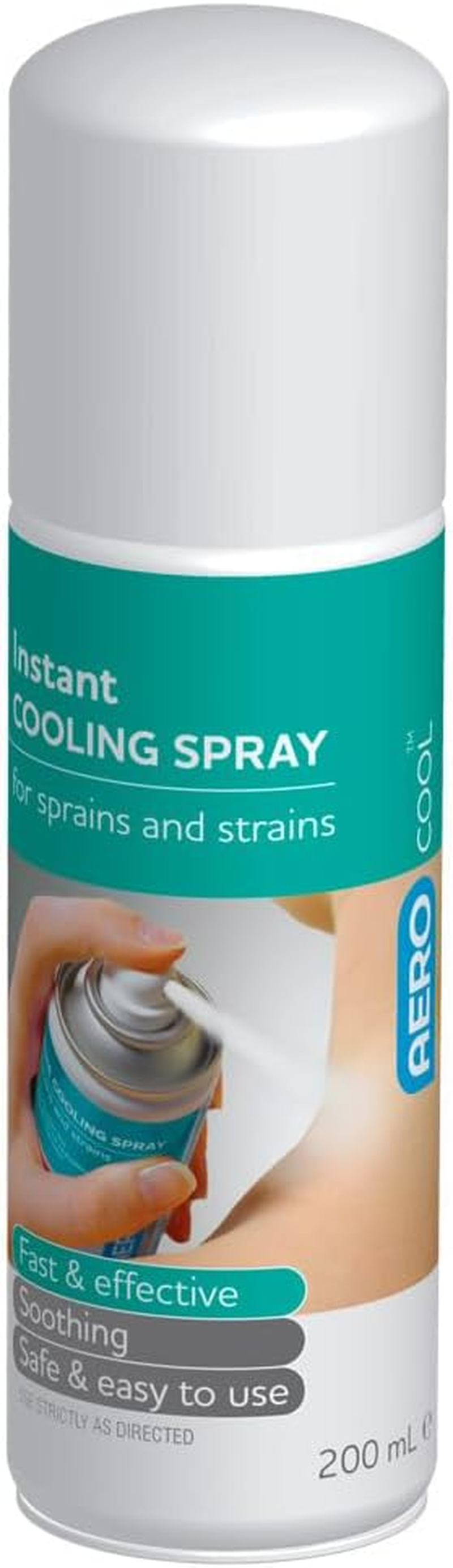 AEROCOOL Instant Cooling Spray, Instant Cooling Spray for Sprains, Strains and Inflammation, Portable Aerosol for First Aid Kits, Sports and Workplaces, Quick Targeted Cooling Relief, 200 Ml Can
