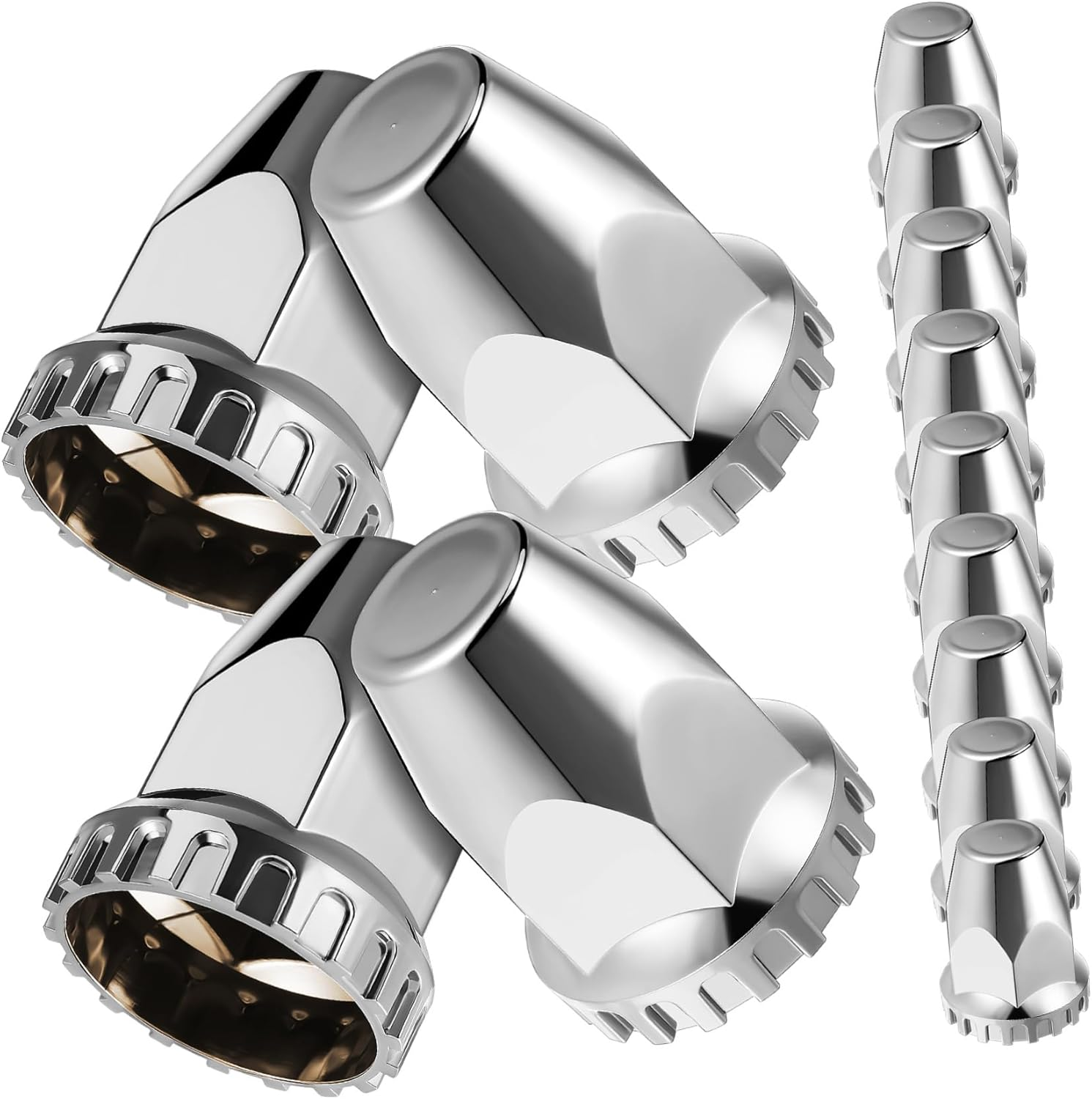 CHILDWEET 20Pcs Spline Lug Nut Covers for Semi Trucks Car Wheel Nut Covers Chrome Trailer Lug image number 3