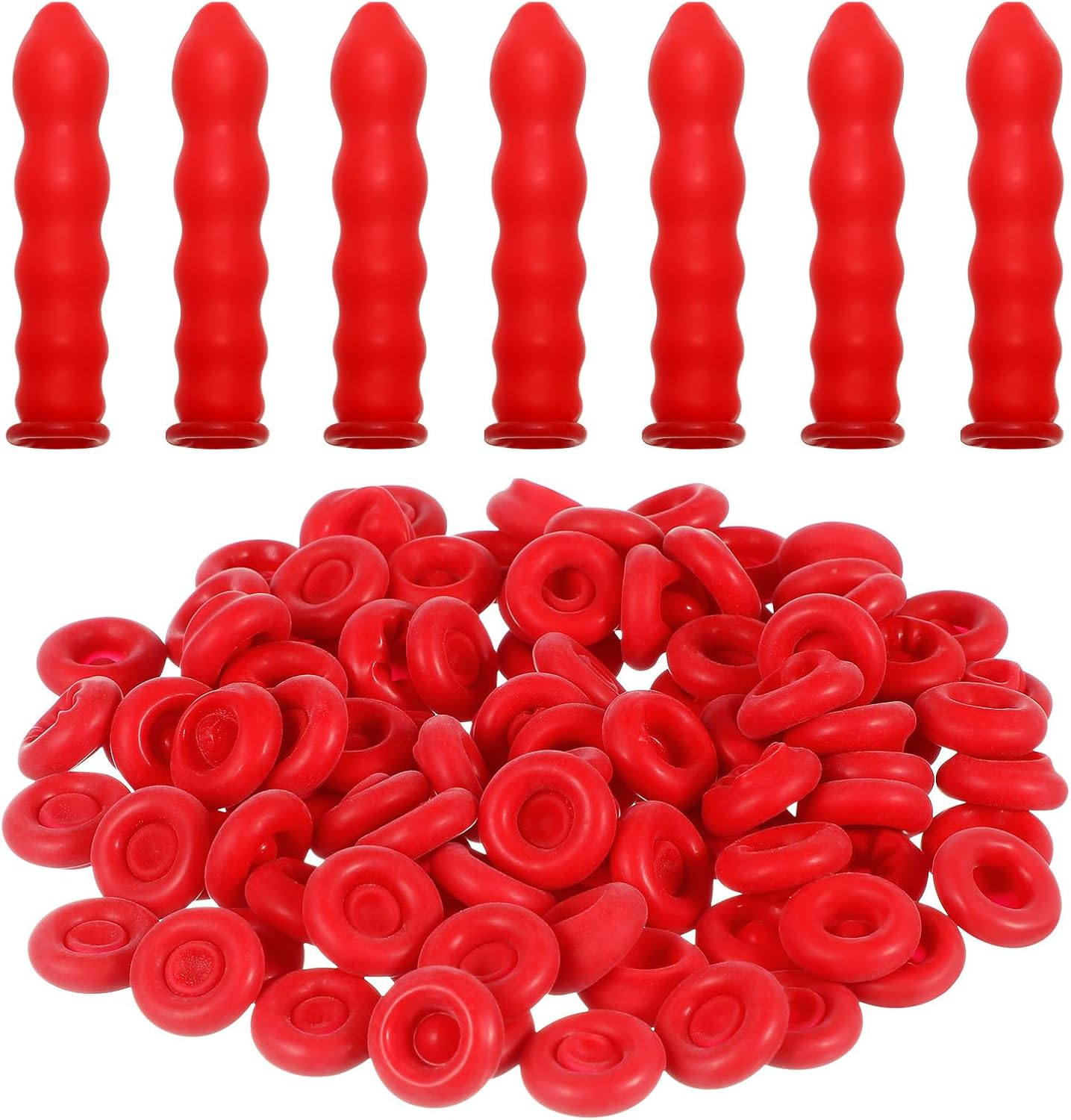 TEHAUX 100Pcs Caulk Caps, Red Silicone Caulk Saver Cap Sealer Caulk Saving Caps Open Caulking Tube Cover Sealer Caulk Nozzle Protective Cover for Sealing and Preserving image number 4
