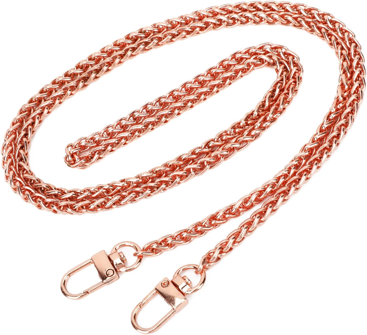 47"/120Cm Purse Chain Strap Shoulder Cross Body Sling Purse Handbag Replacement Accessories with Metal Buckles (Rose Gold)