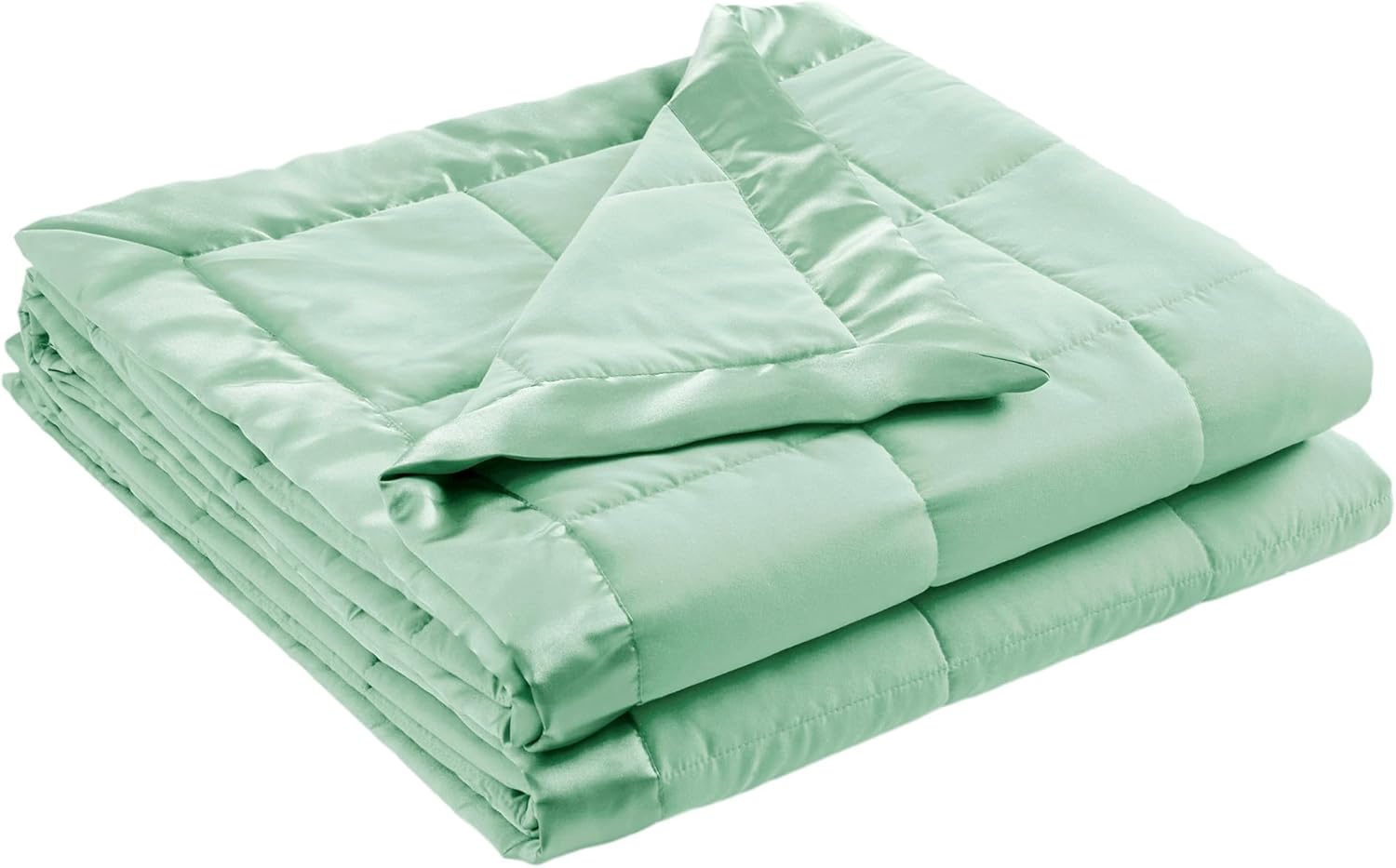 Madison Park Windom down Alternative Blanket, Premium 3M Scotchgard Moisture Wicking Treatment, Lightweight and Soft Bed Cover for All Season, Satin Trim, Seafoam Full/Queen image number 2