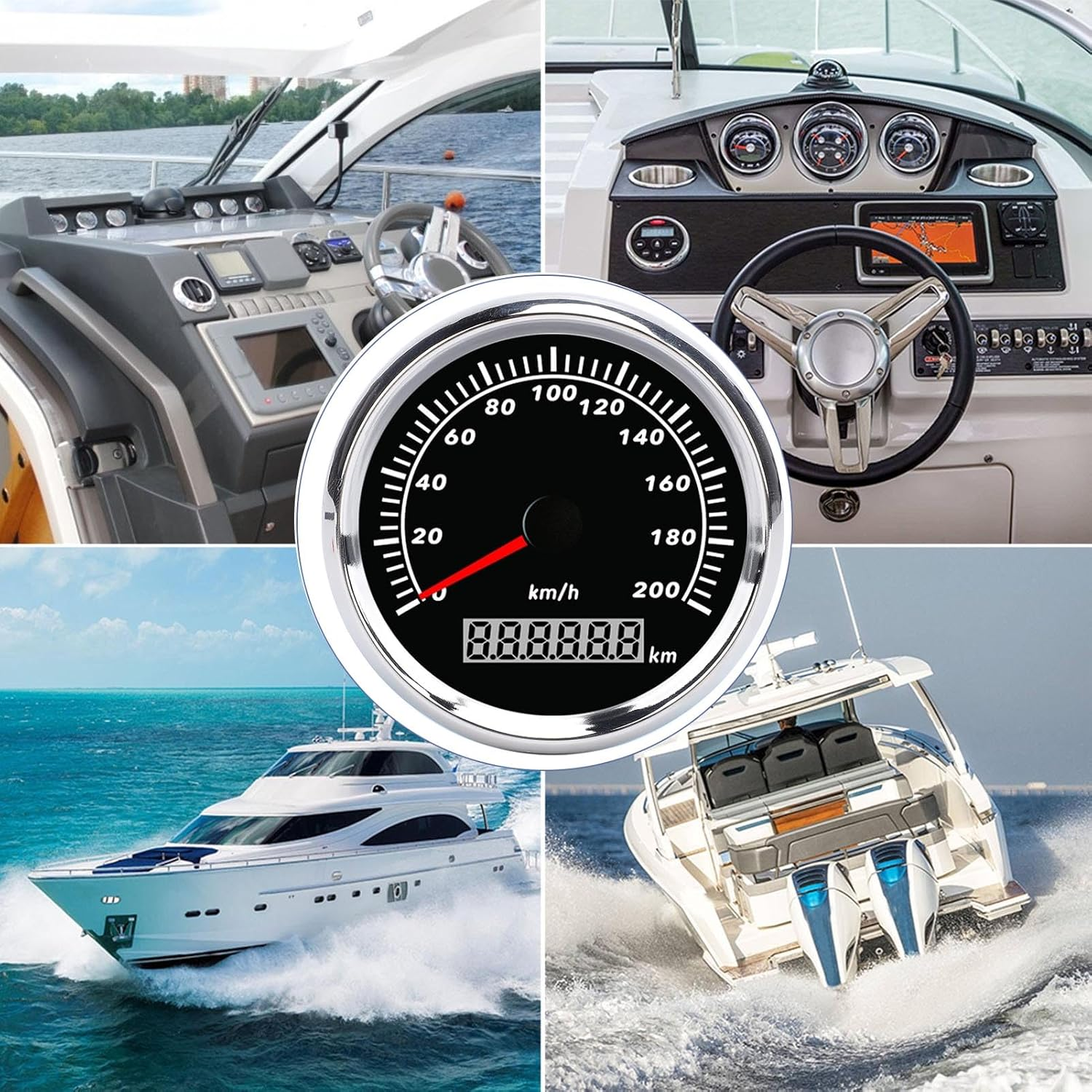 ​85MM GPS Speedometer Gauge, 9-32V Waterproof & Antifog Digital GPS Speedometer Odometer with 7 Color LED Backlight Universal Marine Speedometer for Car Truck Yacht Motorcycle image number 4