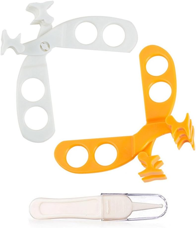 Baby Food Scissors Orange&White Set of 2 JUMUU Versatile Food Cutter for Babies Portable Food Shearer with a Cleaning Tweezers image number 1